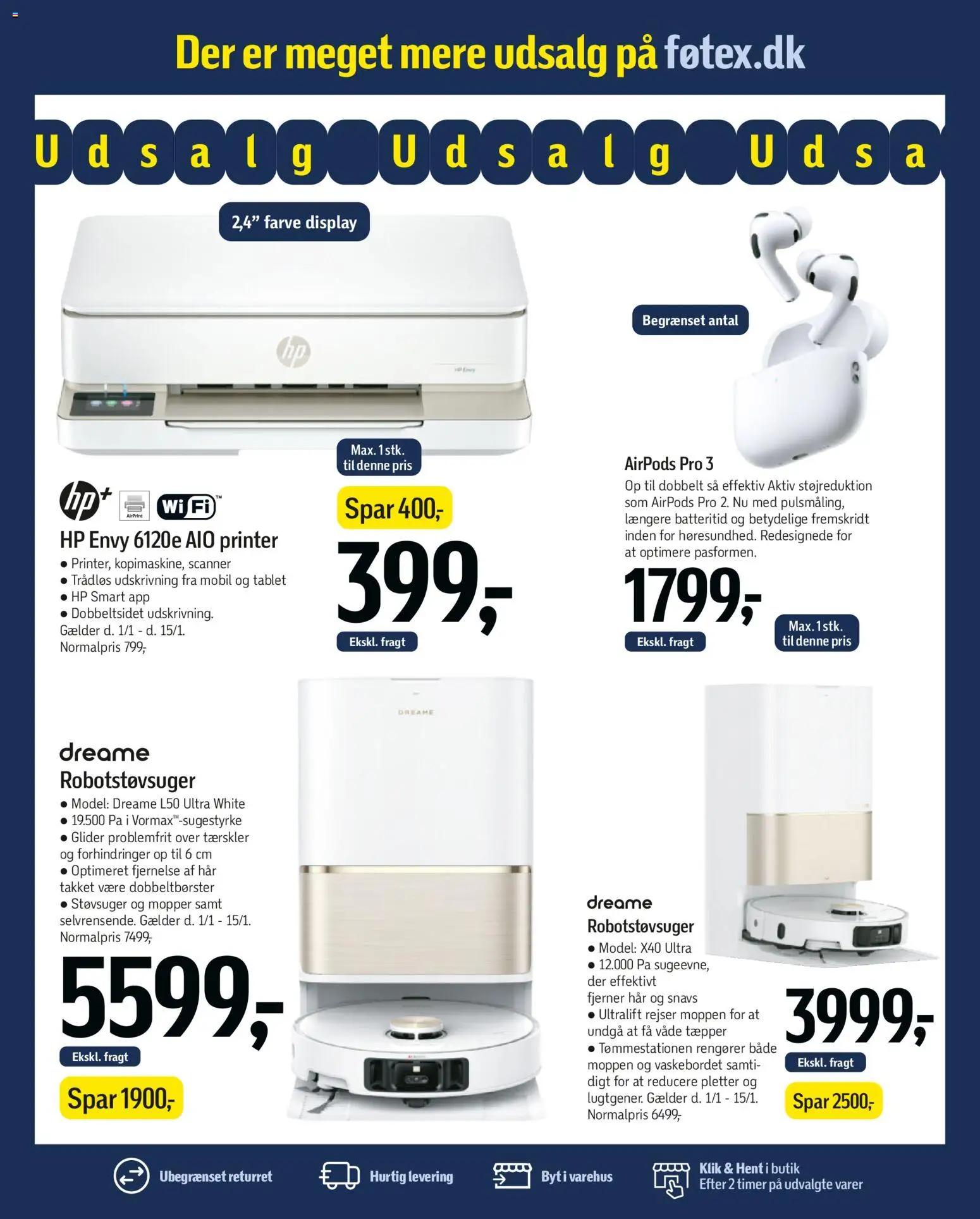 Føtex tilbudsavis – gyldig fra 02.01.2026 | Side: 74 | Produkter: Robotstøvsuger, Tablet, Søm, Støvsuger