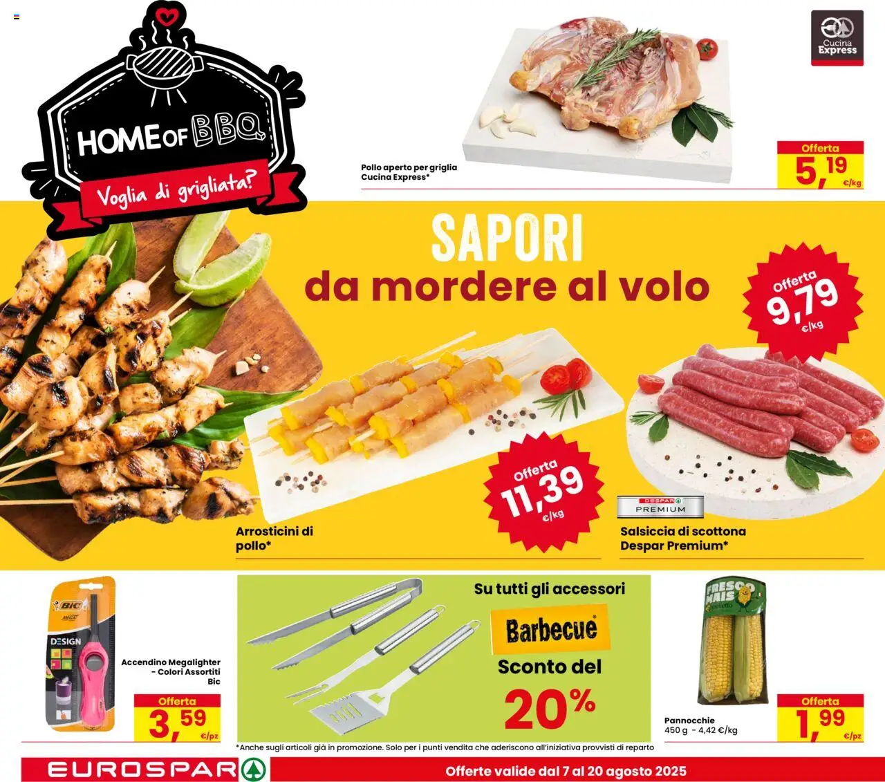 Volantino Despar del 07.08.2025 | Pagina: 6 | Prodotti: Pollo, Salsiccia, Griglia, Arrosticini