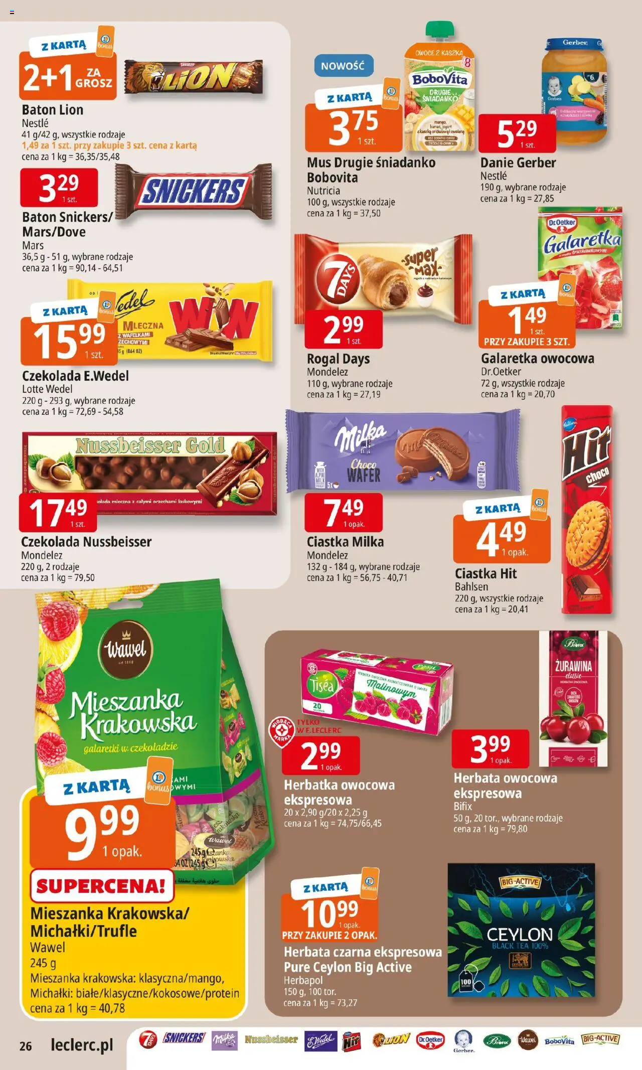E.Leclerc Gazetka - Wrocław od 02.09.2025 | Strona: 25 | Produkty: Galaretki, Galaretka, Milka, Baton
