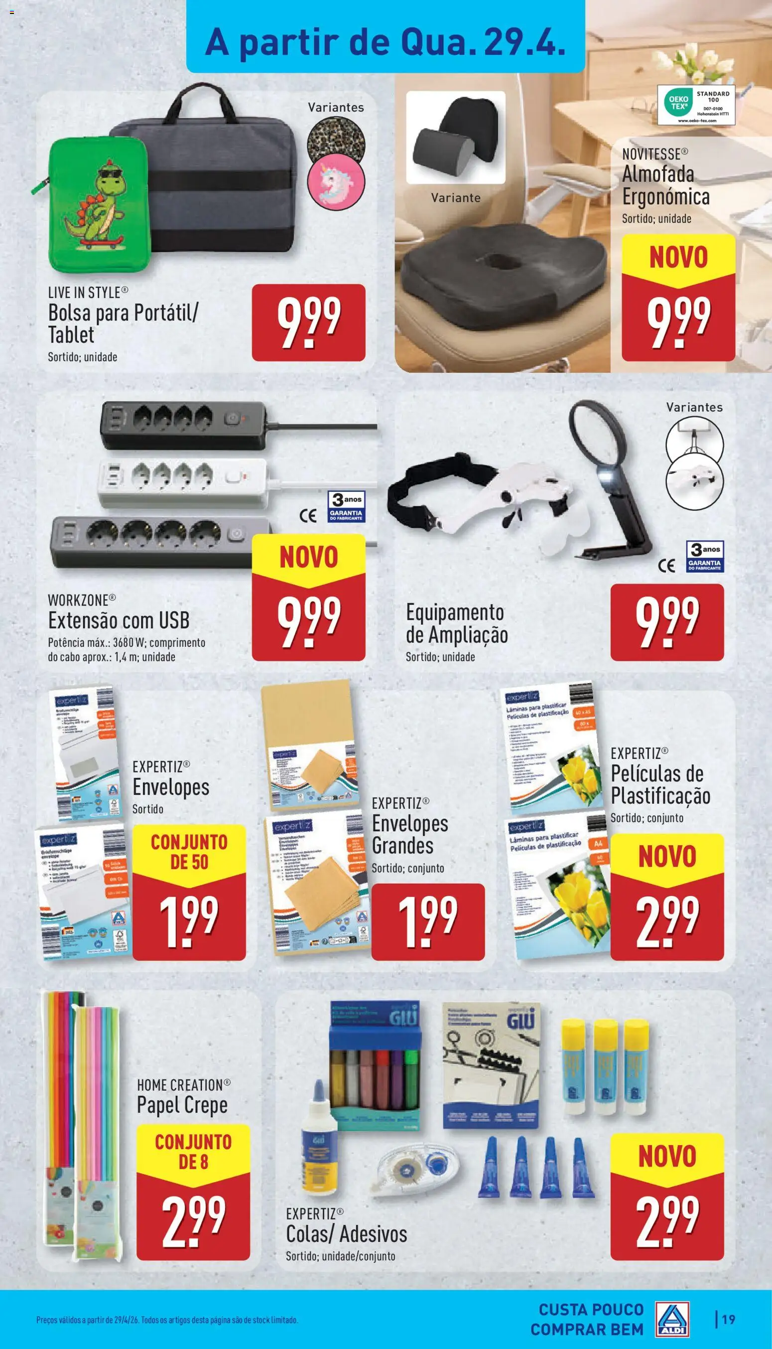 Aldi folheto │ válido de 27.04.2026 | Página: 19 | Produtos: Cabo, USB, Almofada, Tablet