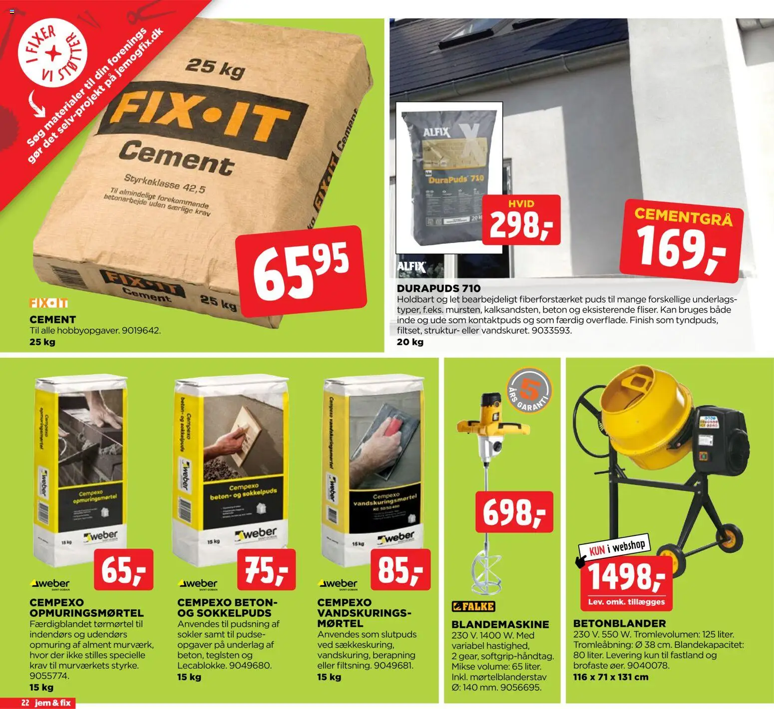 Jem & fix tilbudsavis – gyldig fra 22.03.2026 | Side: 22 | Produkter: Søm, Mørtel