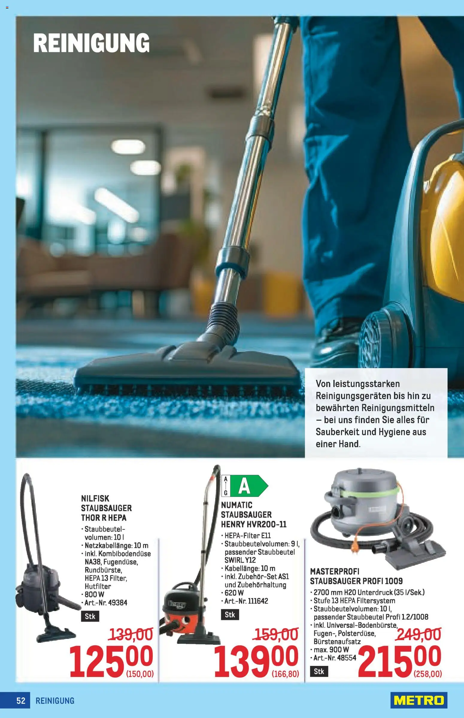 Metro angebote Profi gültig ab 05.03.2026 | Seite: 52 | Produkte: Staubsauger