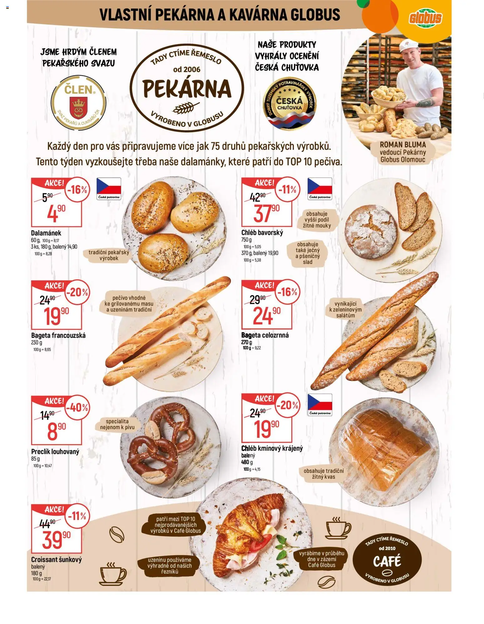 Globus leták - Olomouc od 12.11.2025 | Strana: 6 | Produkty: Globus, Chléb, Bageta, Dalamánek