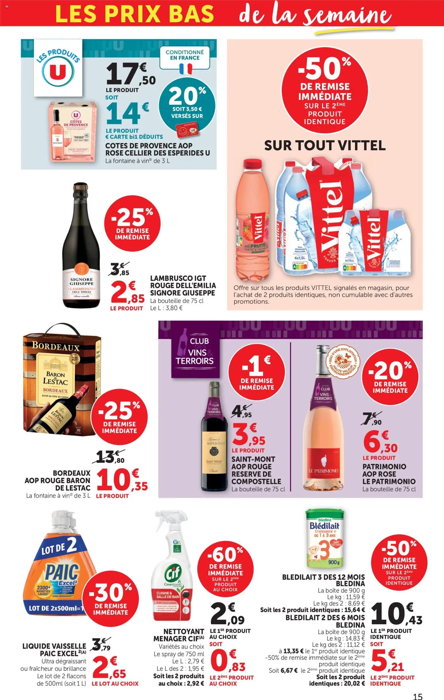 {H1} | Page: 15 | Produits: Fraise, Liquide vaisselle, Vittel