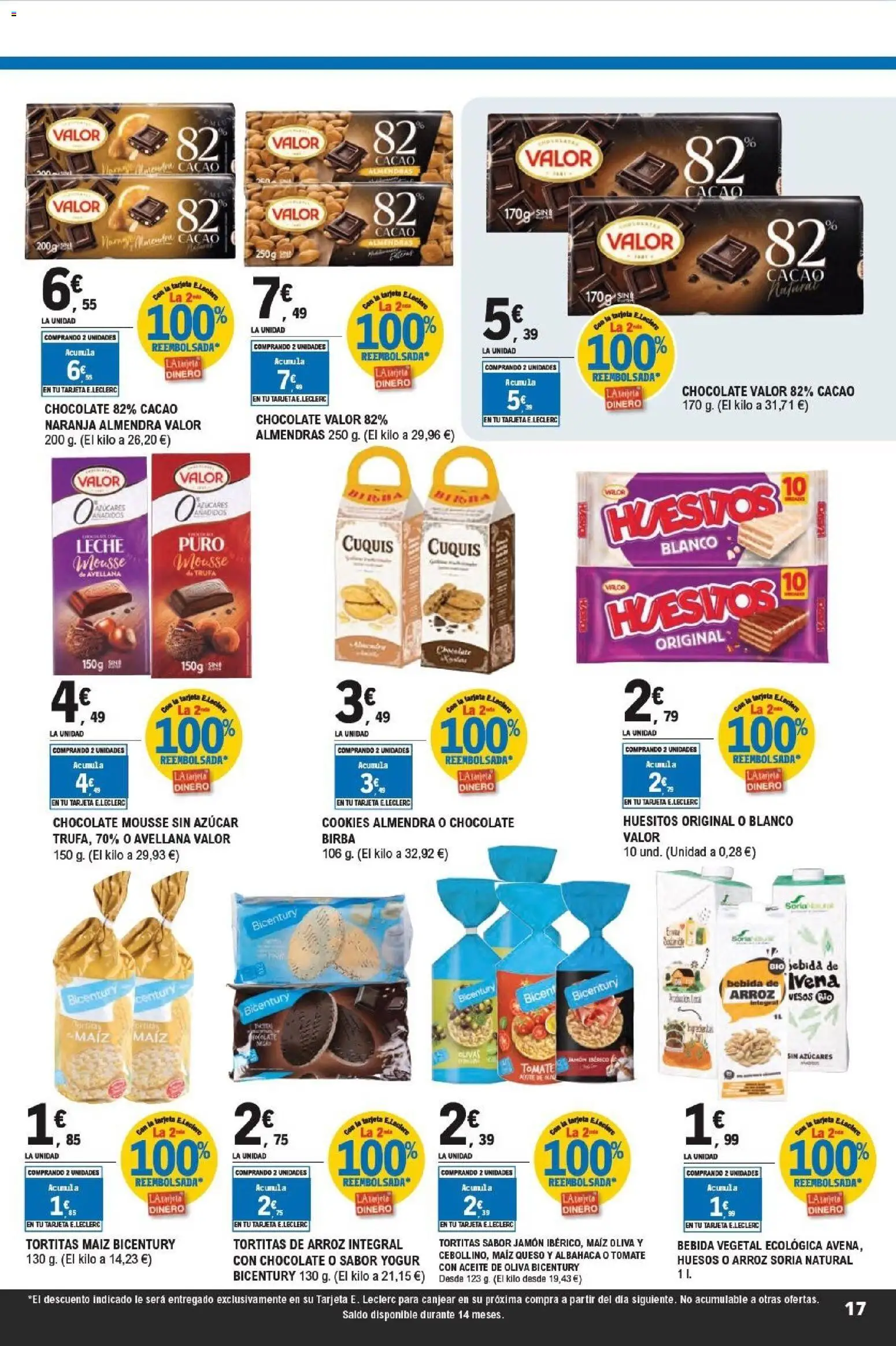 E.Leclerc folleto Super ofertas │ válido desde el 01.04.2026 | Página: 17 | Productos: Leche, Aceite, Jamón ibérico, Aceite de oliva