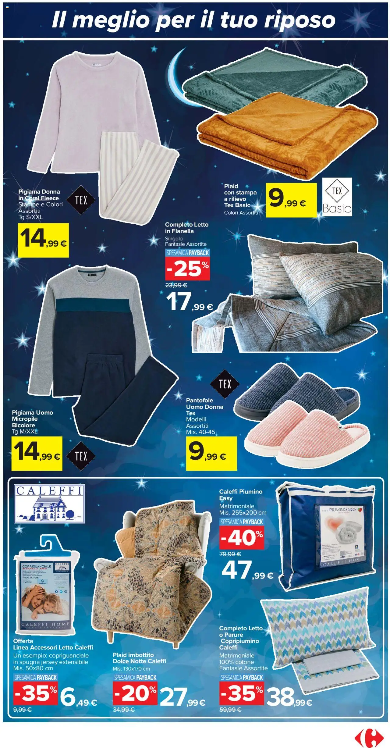 Volantino Carrefour del 10.10.2025 | Pagina: 19 | Prodotti: Spugna, Plaid, Stampa, Letto