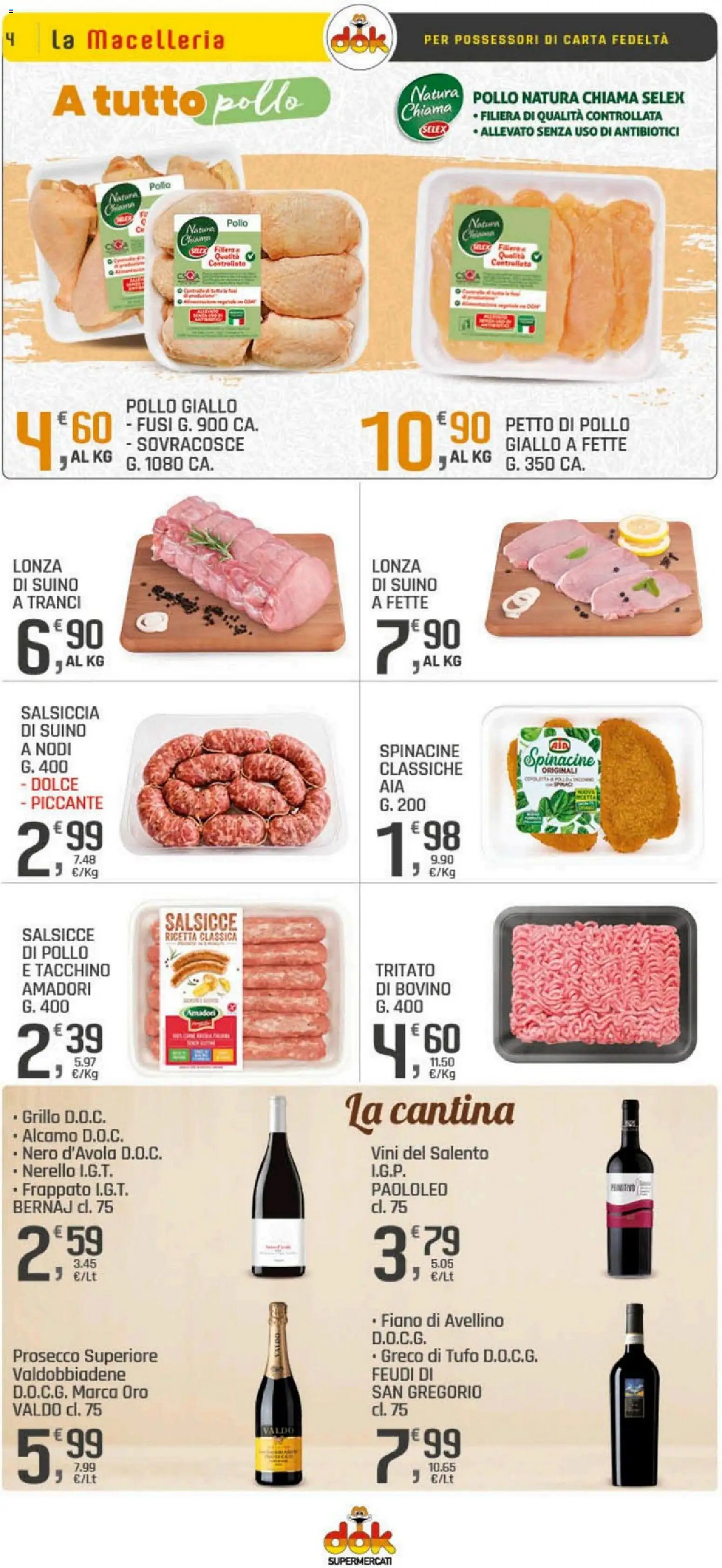 Volantino DOK del 20.04.2026 | Pagina: 4 | Prodotti: Bovino, Pollo, Tacchino, Salsiccia