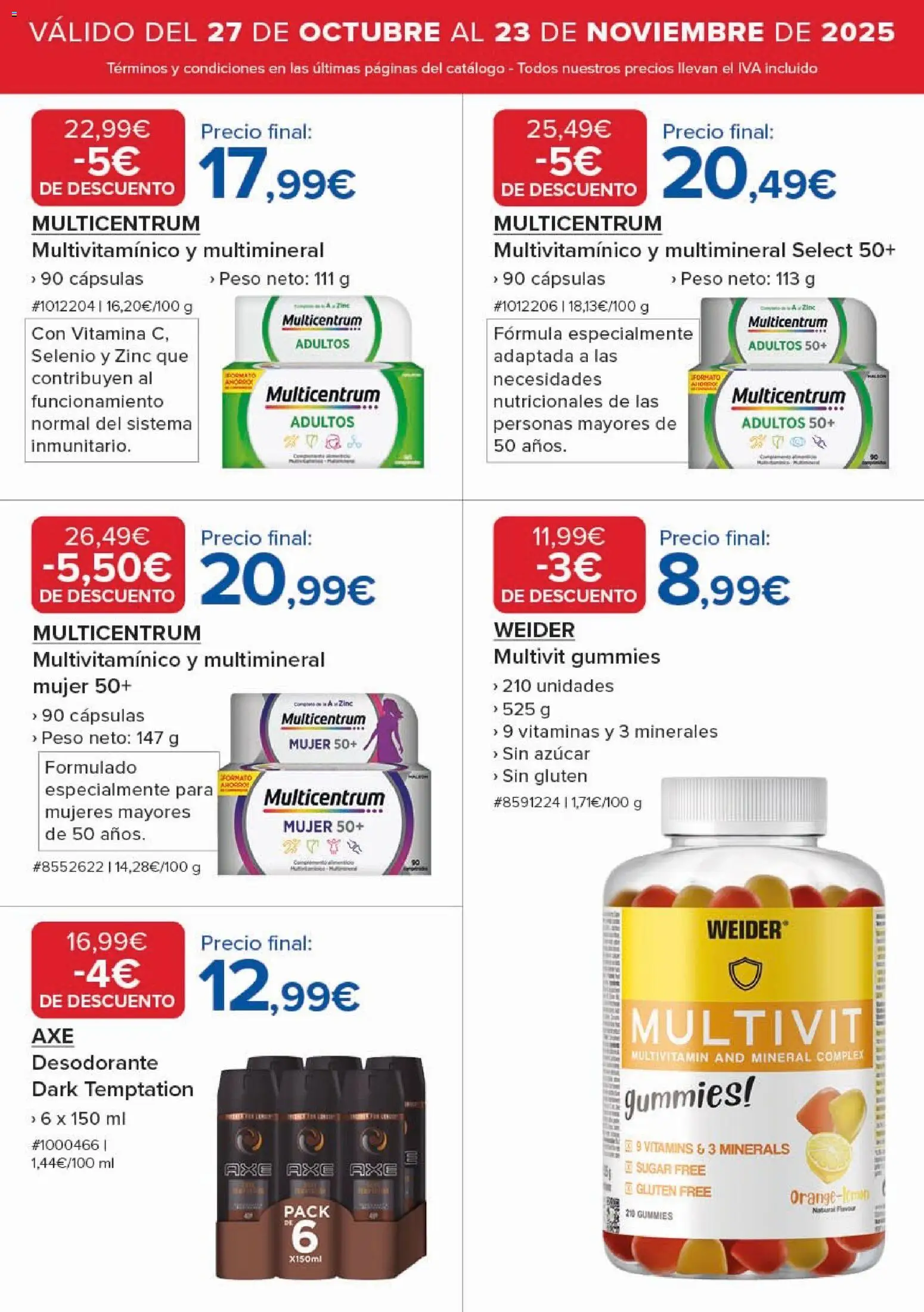 Costco catálogo │ válido desde el 27.10.2025 | Página: 11 | Productos: Desodorante, Βάση λουλουδιών, Peso