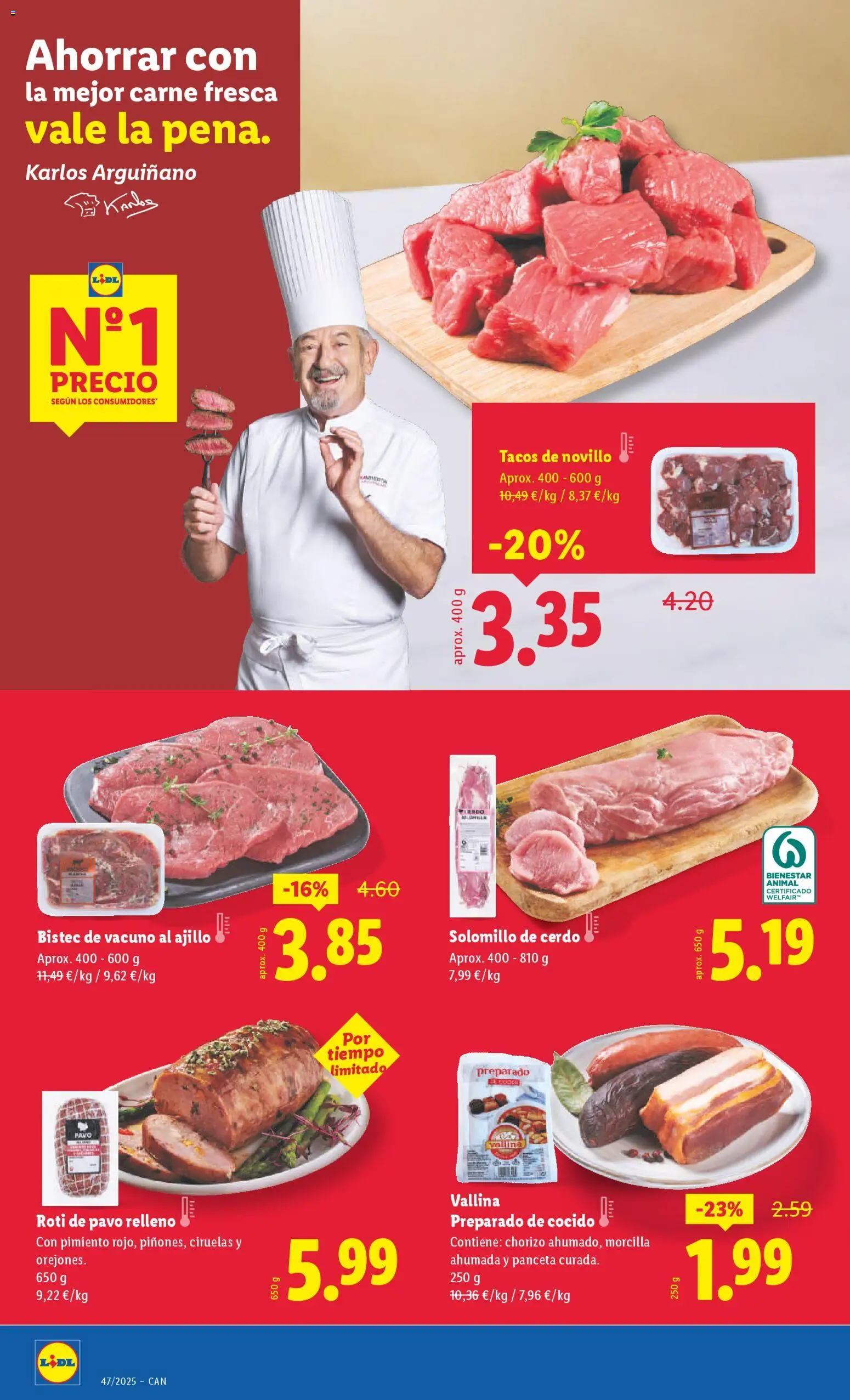 Lidl - Canarias │ válido desde el 17.11.2025 | Página: 4 | Productos: Solomillo de cerdo, Ηλεκτρικός φούρνος, Κάδος απορρυμάτων, Tacos
