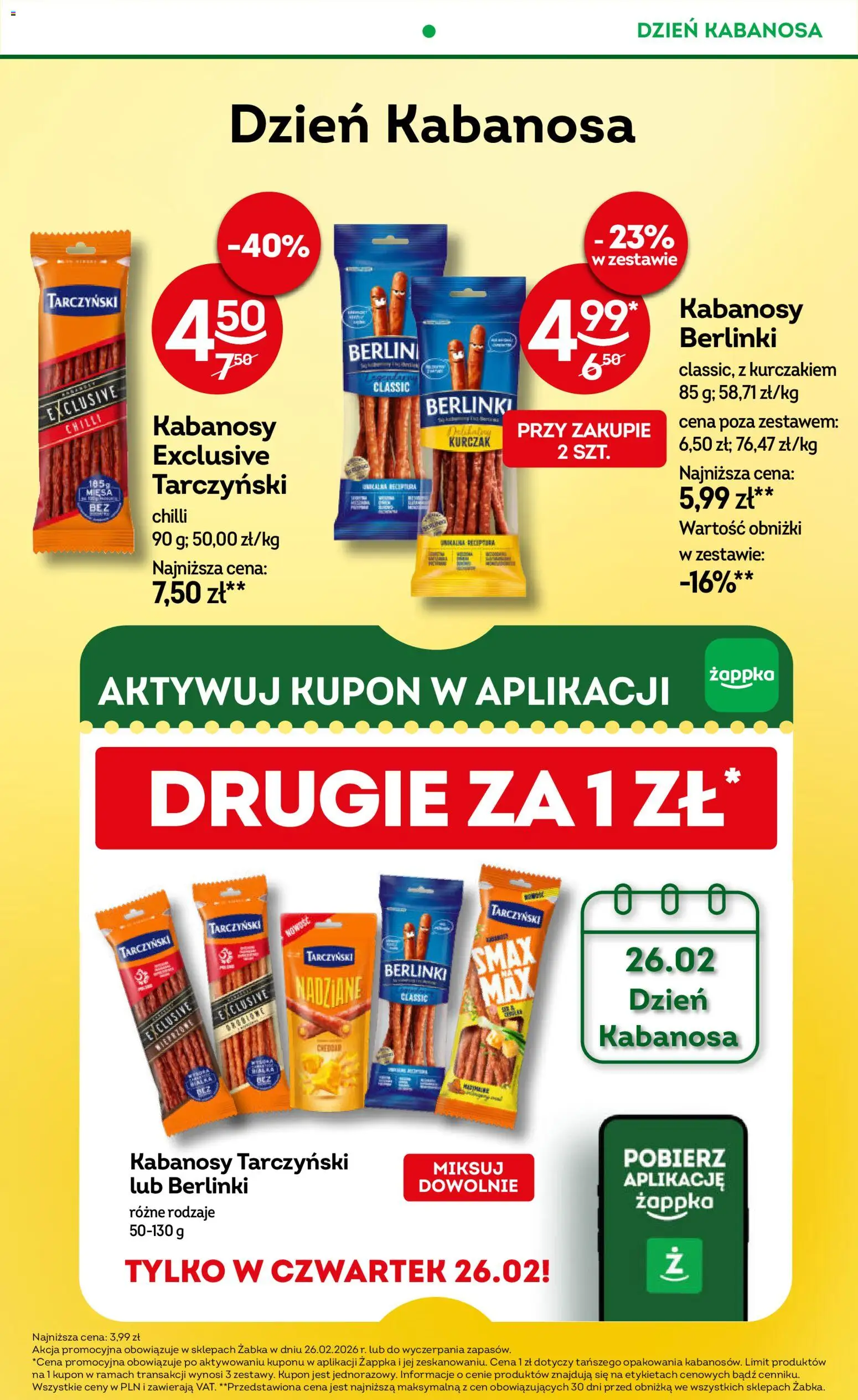 Żabka Gazetka od 25.02.2026 | Strona: 61 | Produkty: Kurczak, Kabanosy