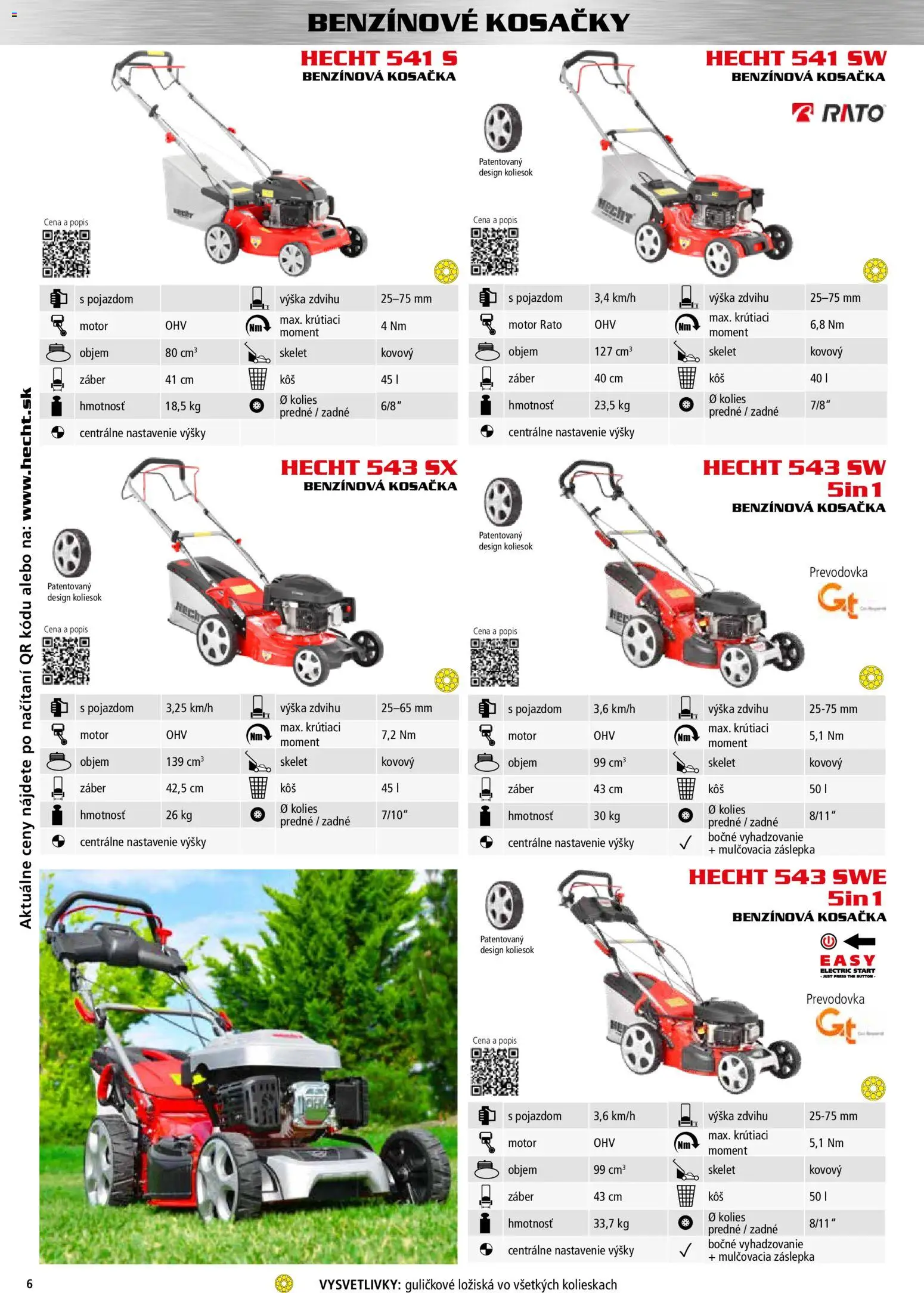 Nové Hecht akcie – leták je platný od 30.10.2025 | Strana: 6 | Produkty: Kosačka, Kosačky