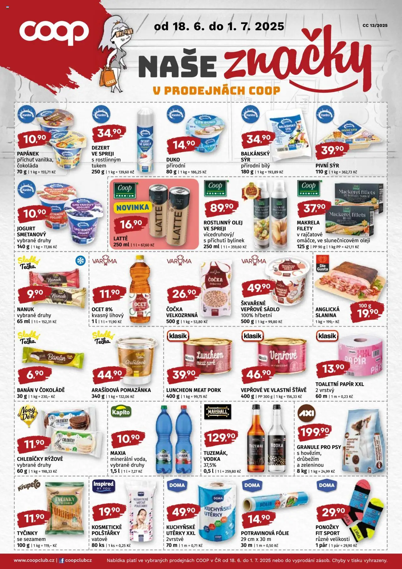 Coop leták - Středočeský region od 18.06.2025 | Strana: 4 | Produkty: Luncheon meat, Čokoláda, Čokoláda 70, Pomazánka