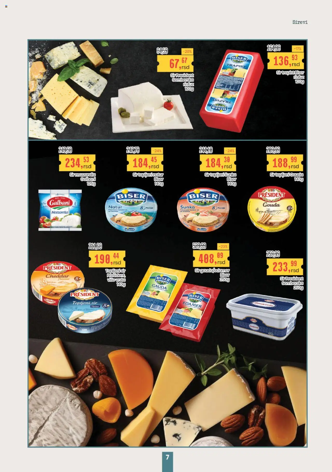 Aroma Market katalog - važi od 16.10.2025 | Strana: 7 | Proizvode: Edamer, Gouda, Sir, Mozzarella