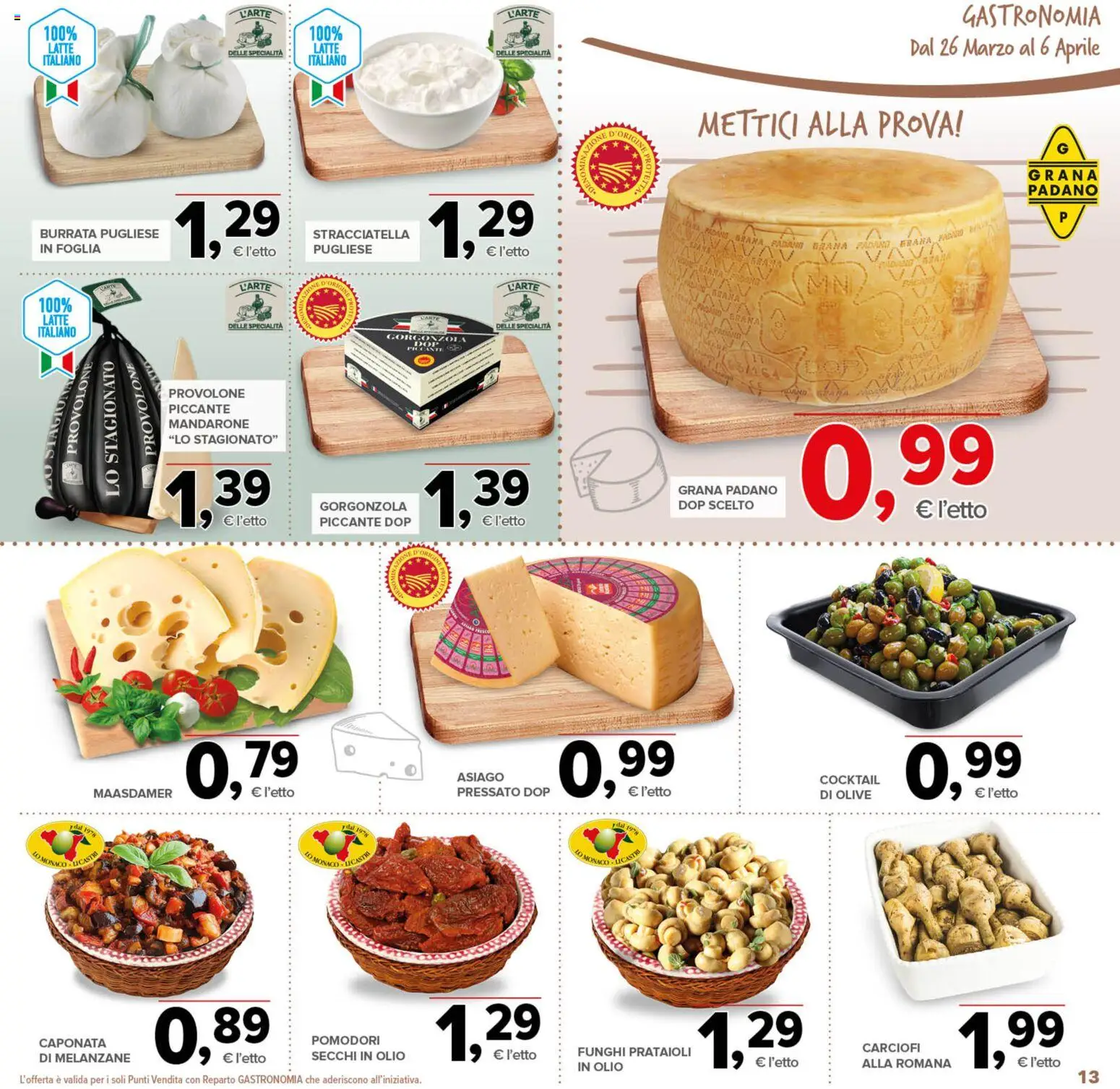 Volantino Todis del 26.03.2026 | Pagina: 13 | Prodotti: Latte, Funghi, Melanzane, Burrata