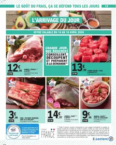 E.Leclerc - Prévisualisation de VIANDE BOVINE : PIECE A BROCHETTE(1), Caissette d'un kilo minimum. valide à partir de 14.04.2026 | Page: 19