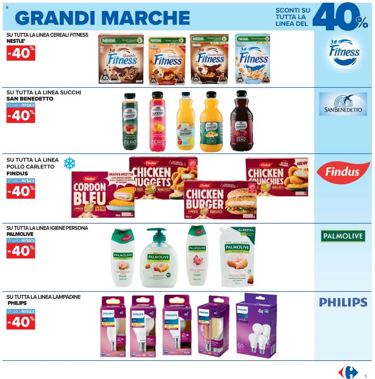 Volantino Carrefour del 10.10.2025 | Pagina: 5 | Prodotti: Petto di Pollo, Prosciutto Cotto, Cereali, Arancia