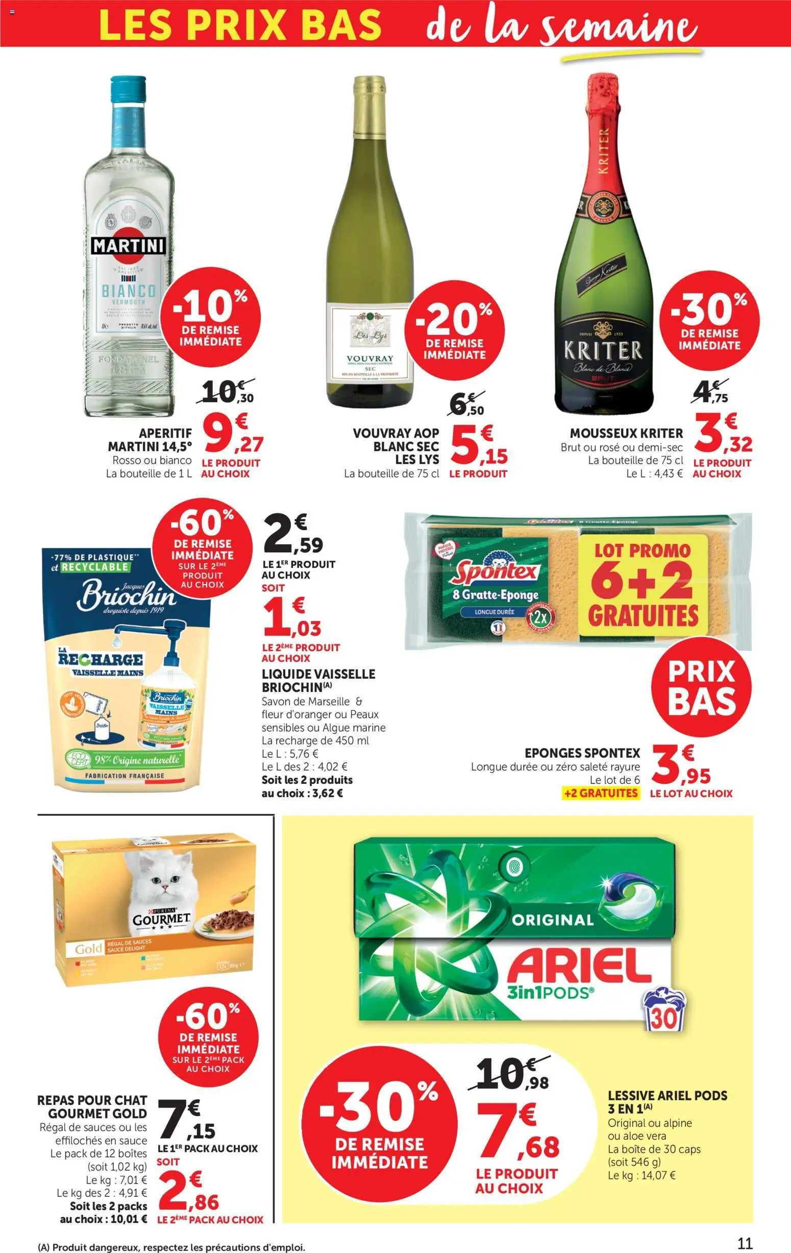 {H1} | Page: 11 | Produits: Savon de marseille, Lessive Ariel, Lessive, Martini