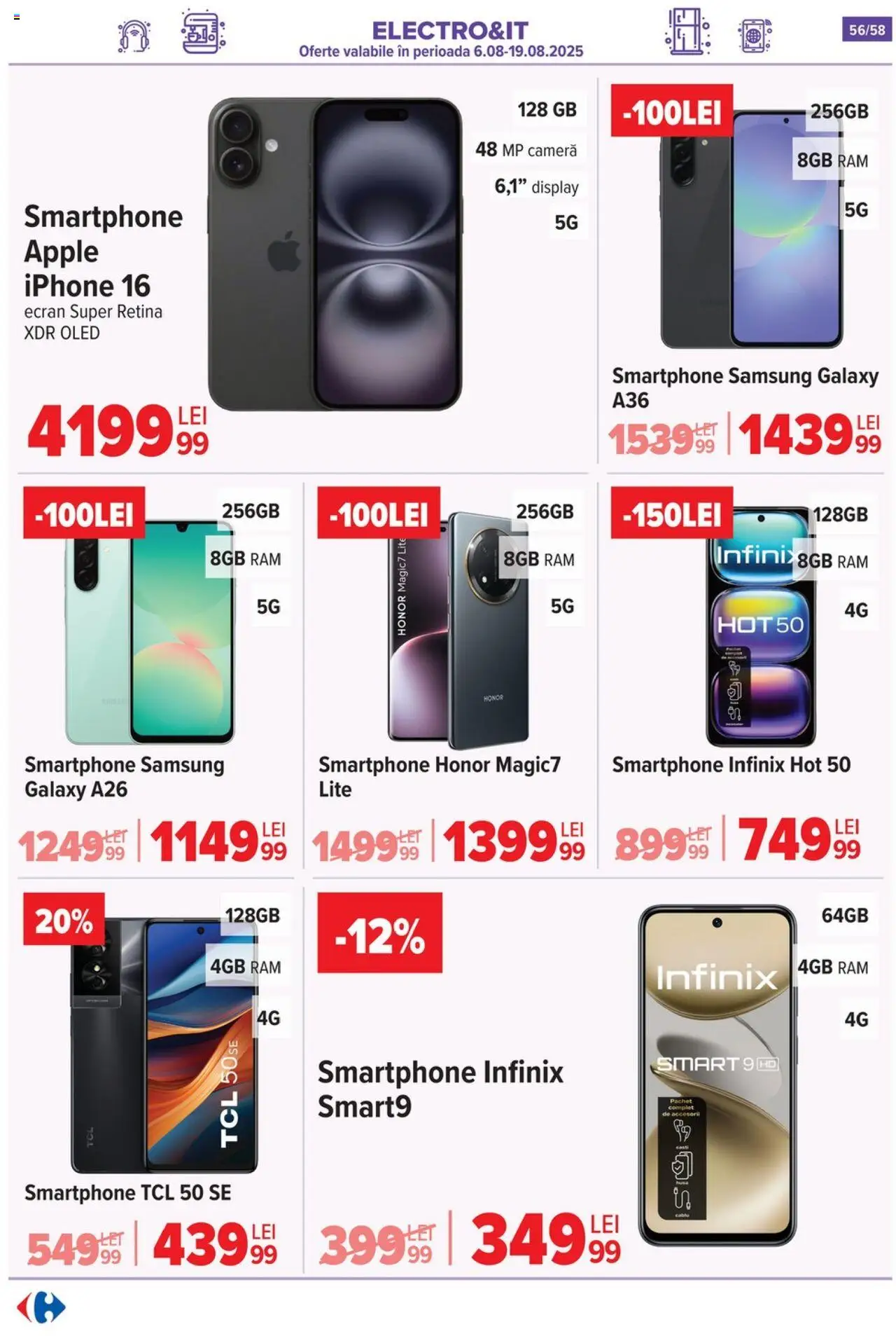 Catalog Carrefour – valabil de la 06.08.2025 | Pagină: 57 | Produse: Smartphone, Cameră, Apple