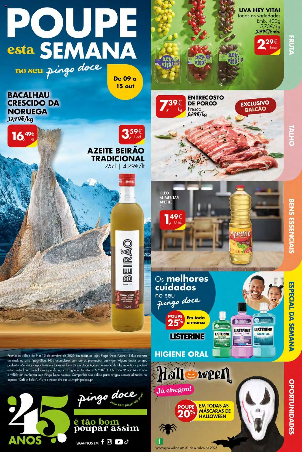 Pingo Doce Poupe Esta Semana Açores │ válido de 09.10.2025 | Página: 1 | Produtos: Azeite, Bacalhau, Óleo, Café