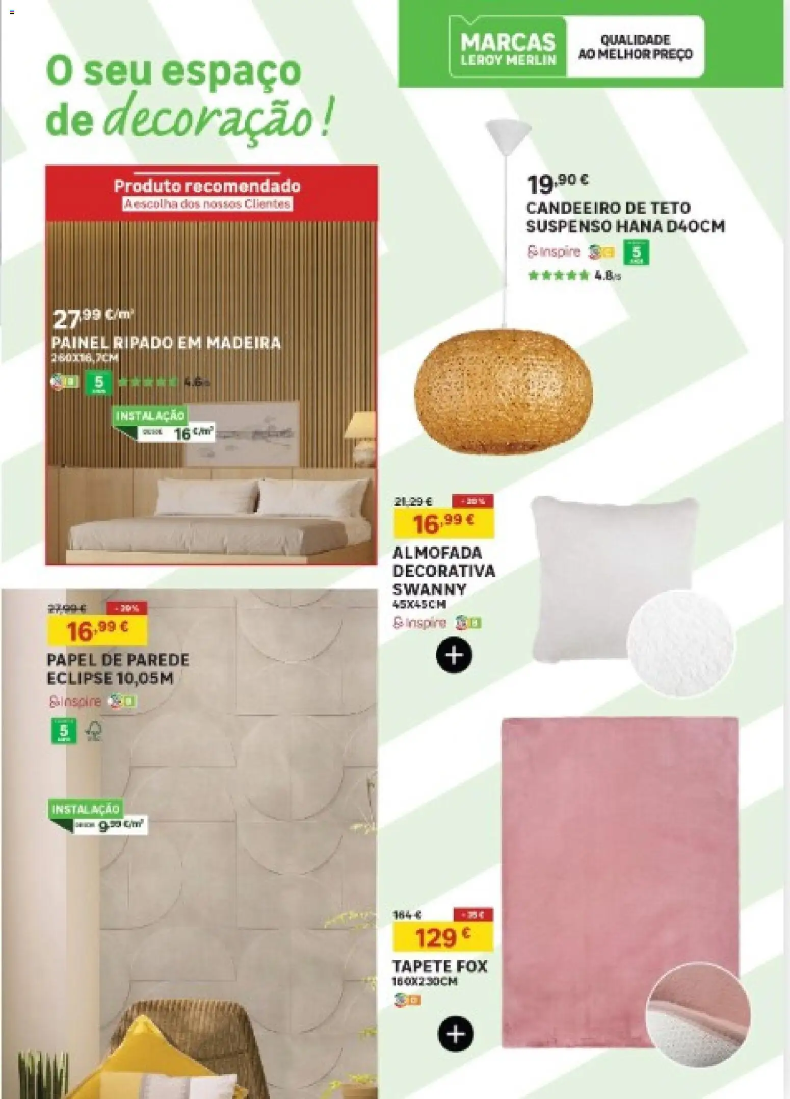 Leroy Merlin Madeira │ válido de 11.12.2025 | Página: 7 | Produtos: Candeeiro, Almofada, Tapete, Papel de parede