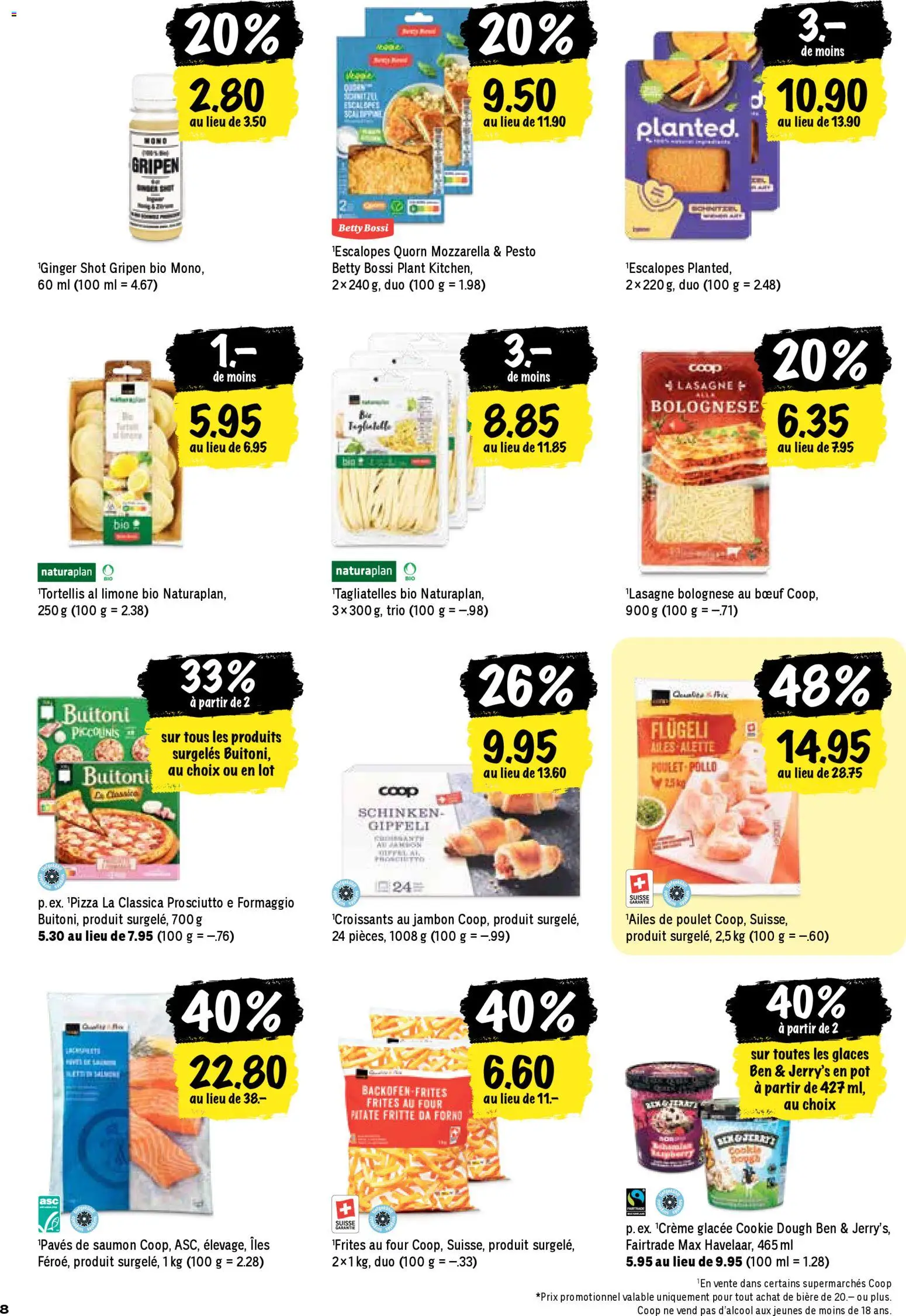 Coop - Les actions de la semaine – gültig ab 20.11.2025 | Seite: 8 | Produkte: Gipfeli, Schinken, Pizza, Creme