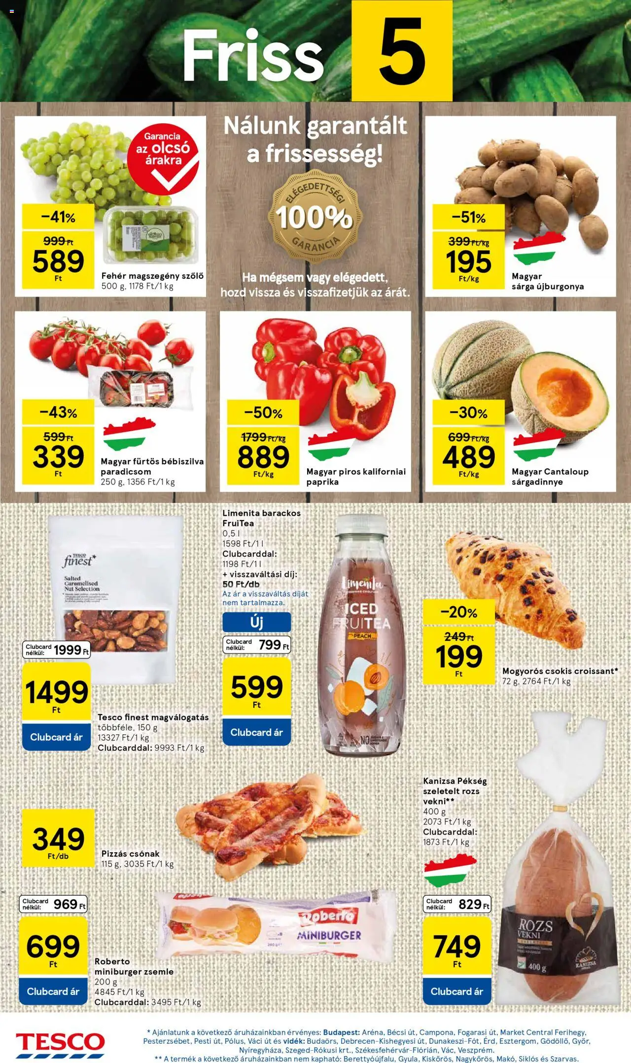 Tesco akciós ujság - amely érvényes a következő dátumtól: 14.08.2025 | Oldal: 2 | Termékek: Szőlő, Zsemle, Paradicsom, Sárgadinnye
