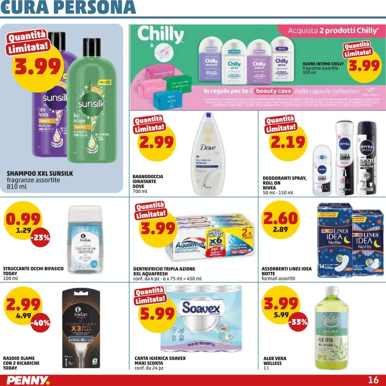 Volantino PENNY del 05.06.2025 | Pagina: 16 | Prodotti: Struccante, Rasoio, Tè, Intimo