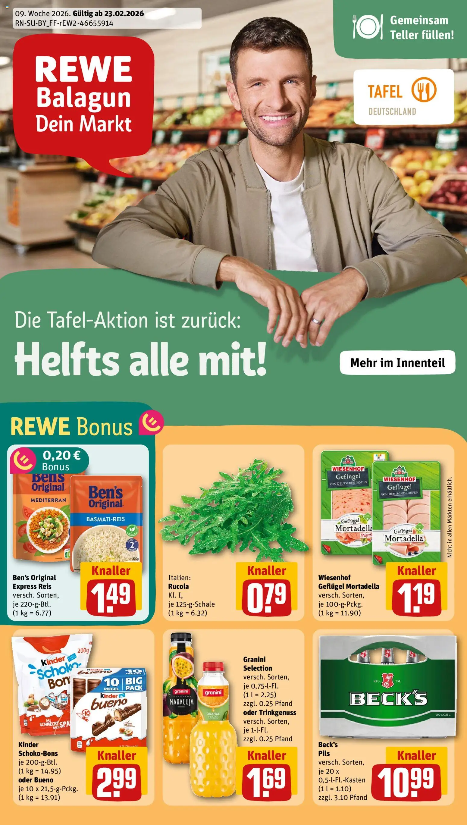 {H1} | Pagina: 1 | Producten: Rucola, Tortazsele, Kinder, Tafel