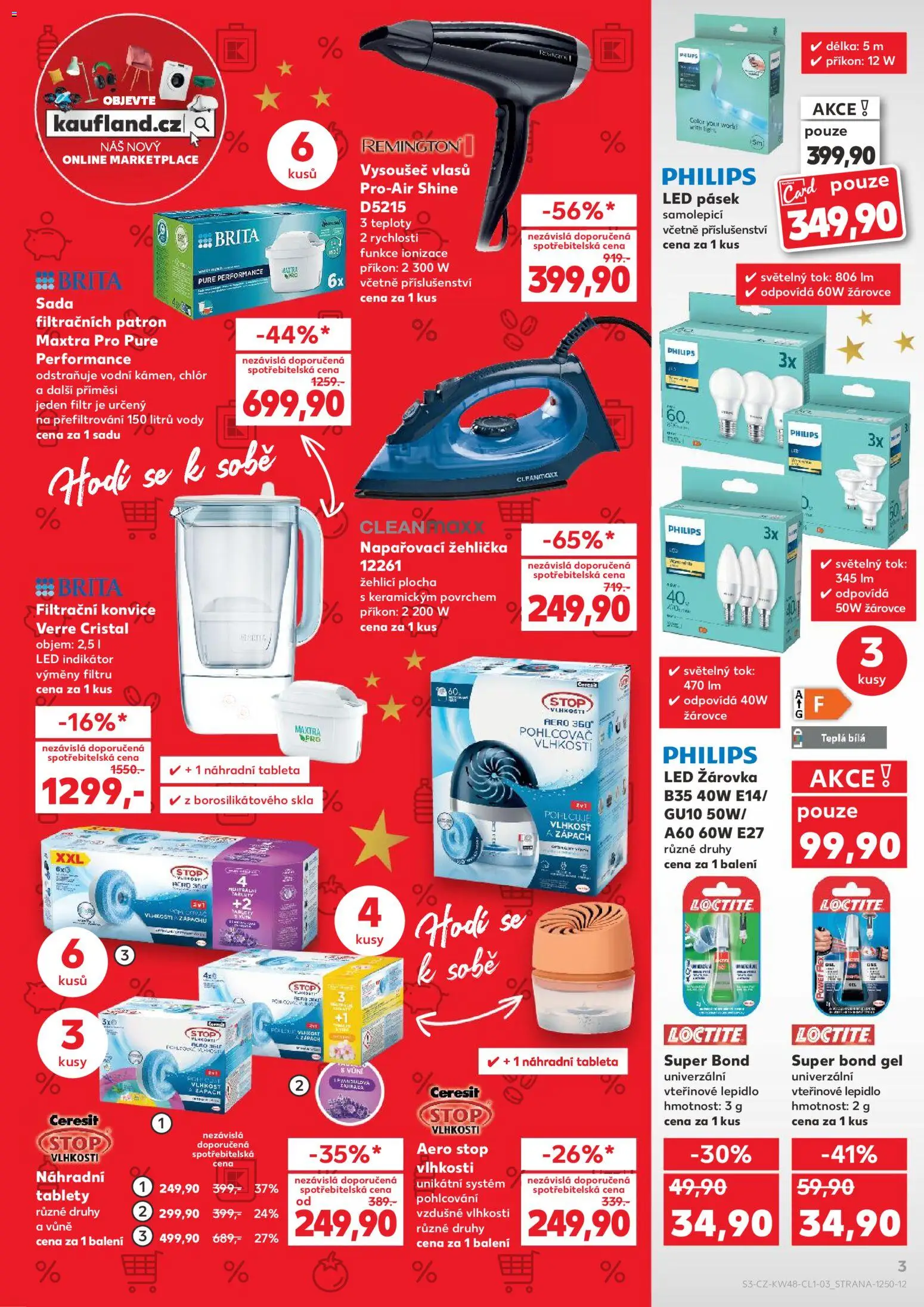 Kaufland leták - Liberec od 26.11.2025 | Strana: 3 | Produkty: Tablet, Pohlcovač vlhkosti, Napařovací žehlička, Vysoušeč vlasů