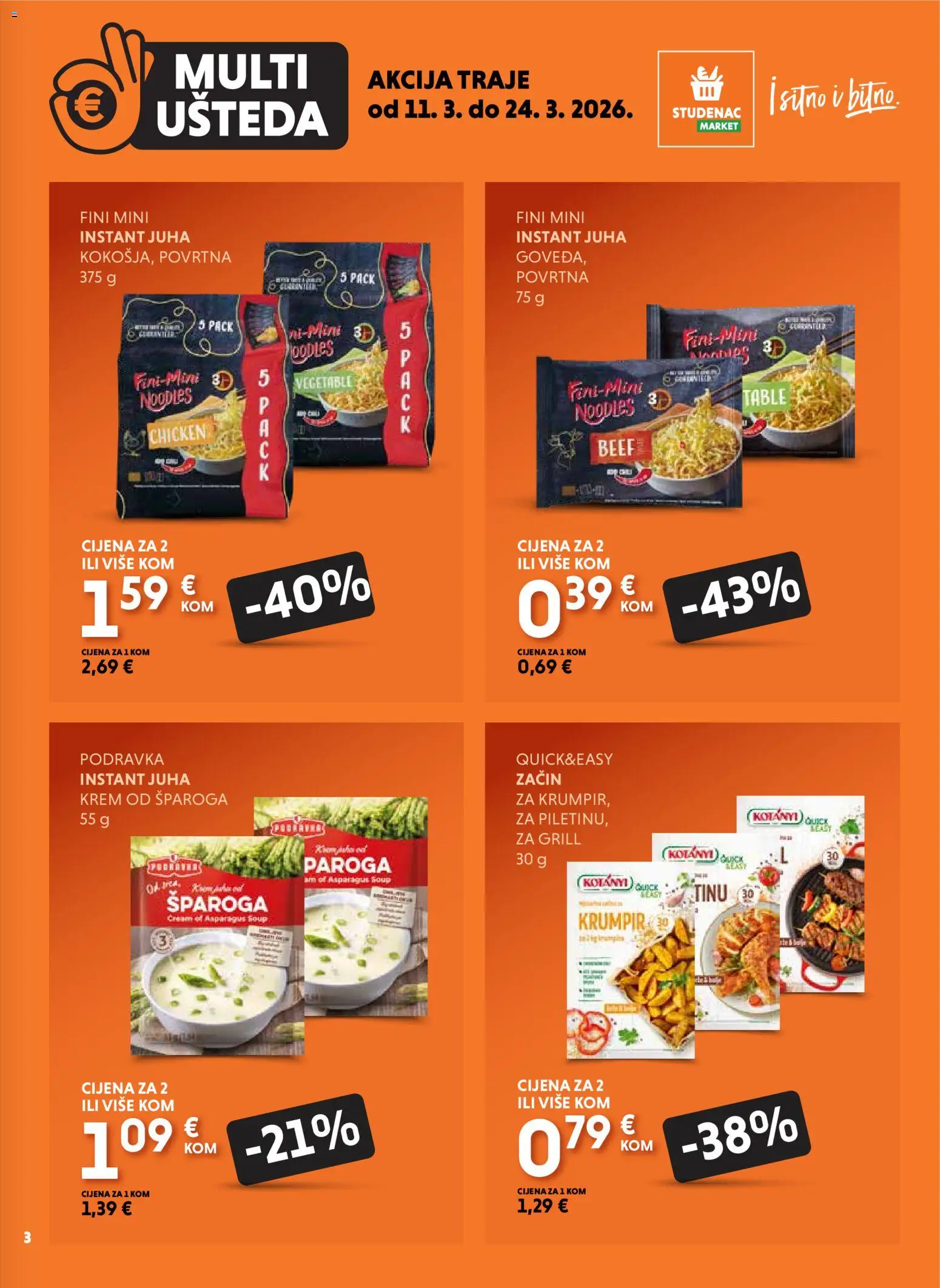 Studenac katalog | vrijedi od 11.03.2026 | Stranica: 3 | Proizvodi: Podravka, Krumpir, Juha