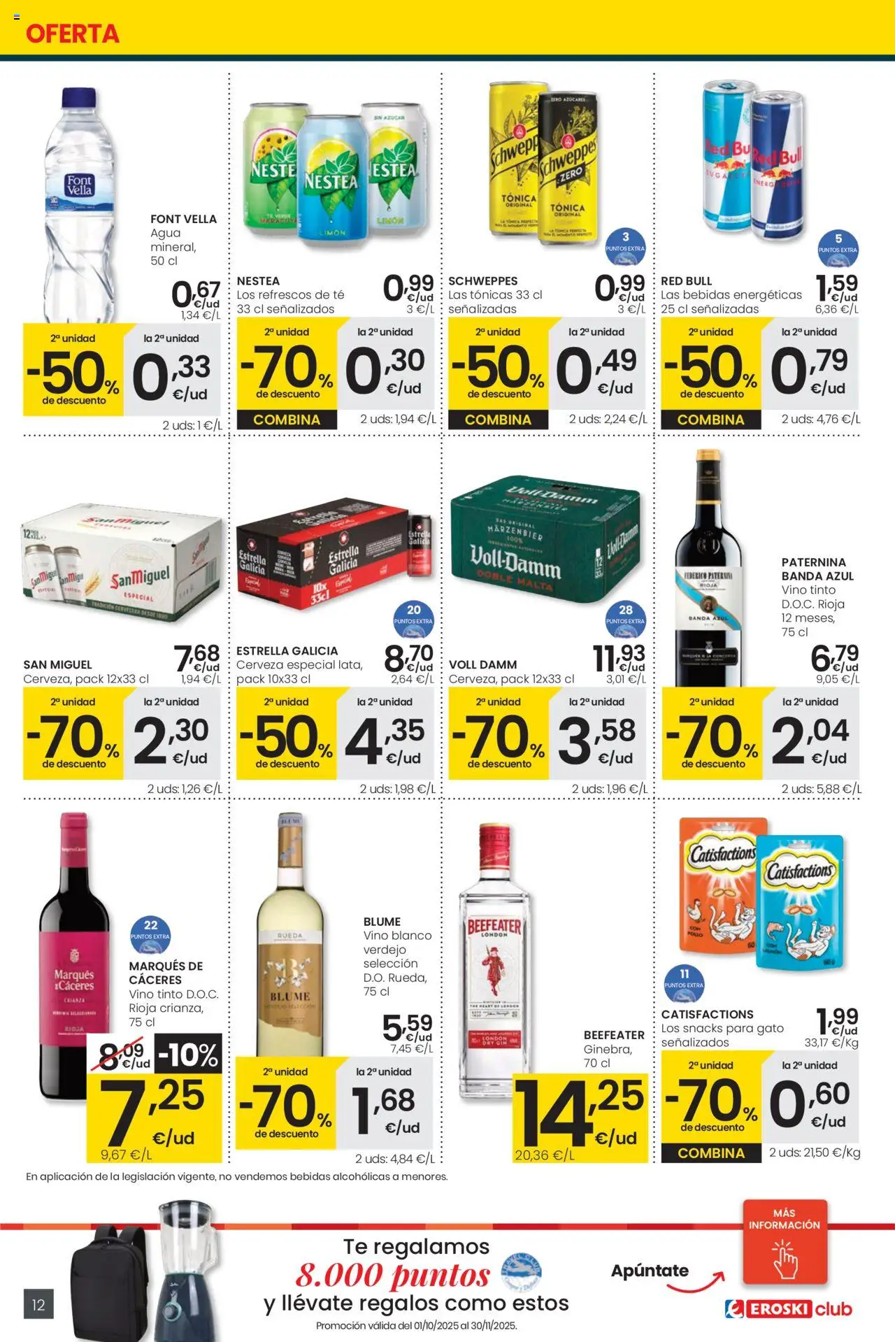 Eroski - Precio más bajo  │ válido desde el 02.10.2025 | Página: 12 | Productos: Vino, Cerveza, Té