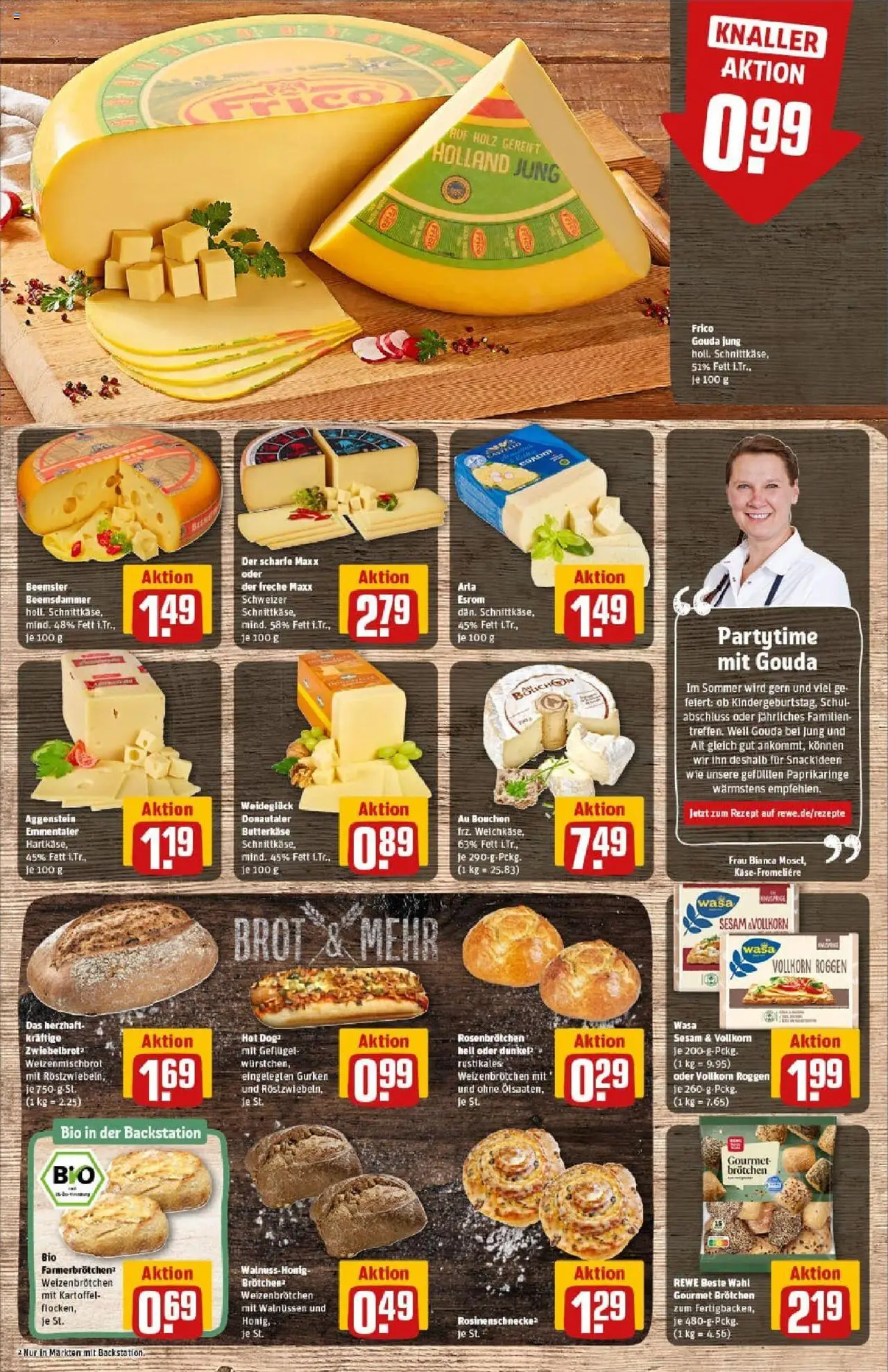 Rewe prospekt Bitburg	 - gültig ab dem 22.06.2025 | Seite: 13 | Produkte: Gouda, Brot, Gurken