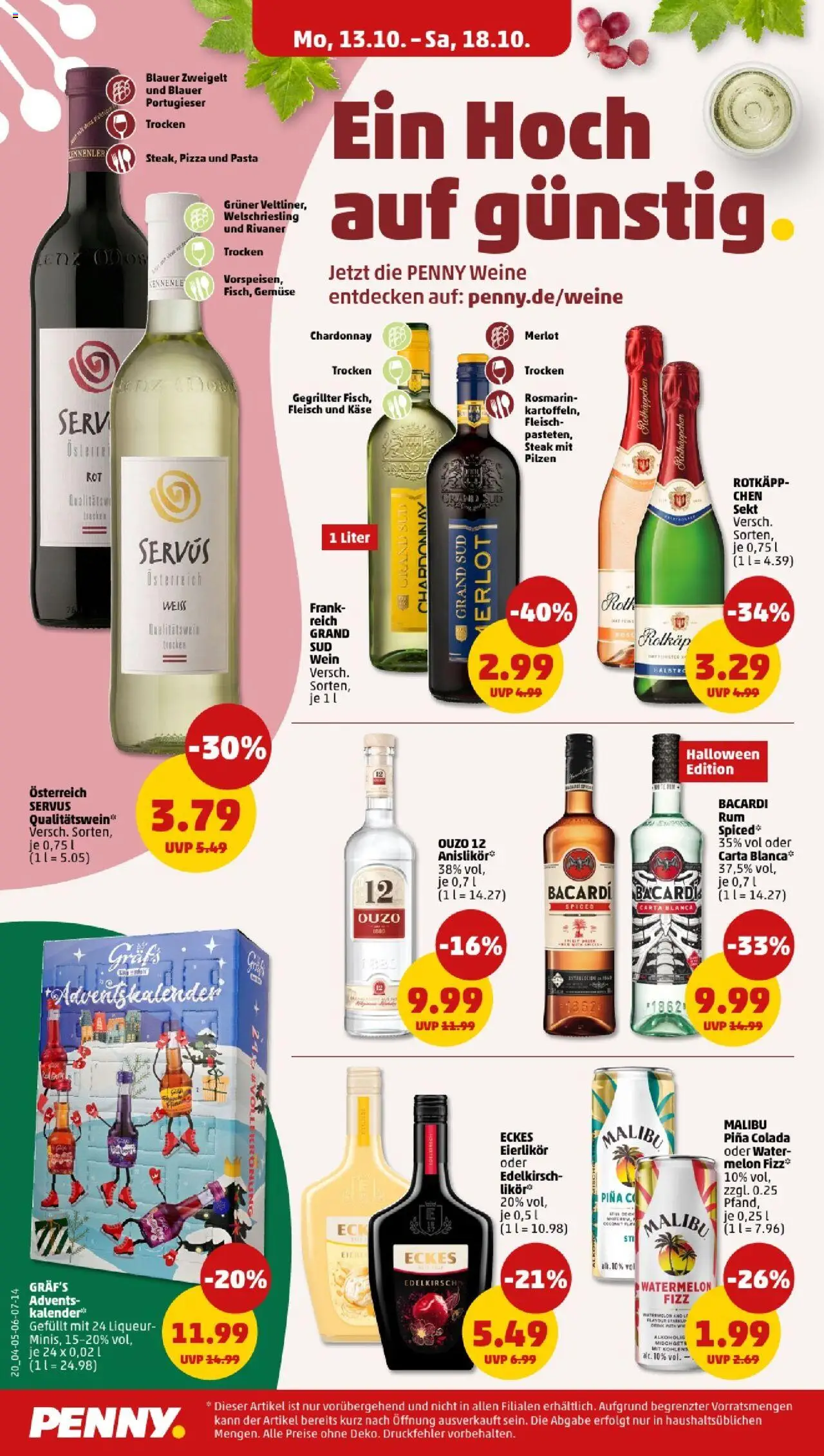 Penny - Saarland – gültig ab 13.10.2025 | Seite: 24 | Produkte: Bacardi, Sekt, Gemüse, Steak