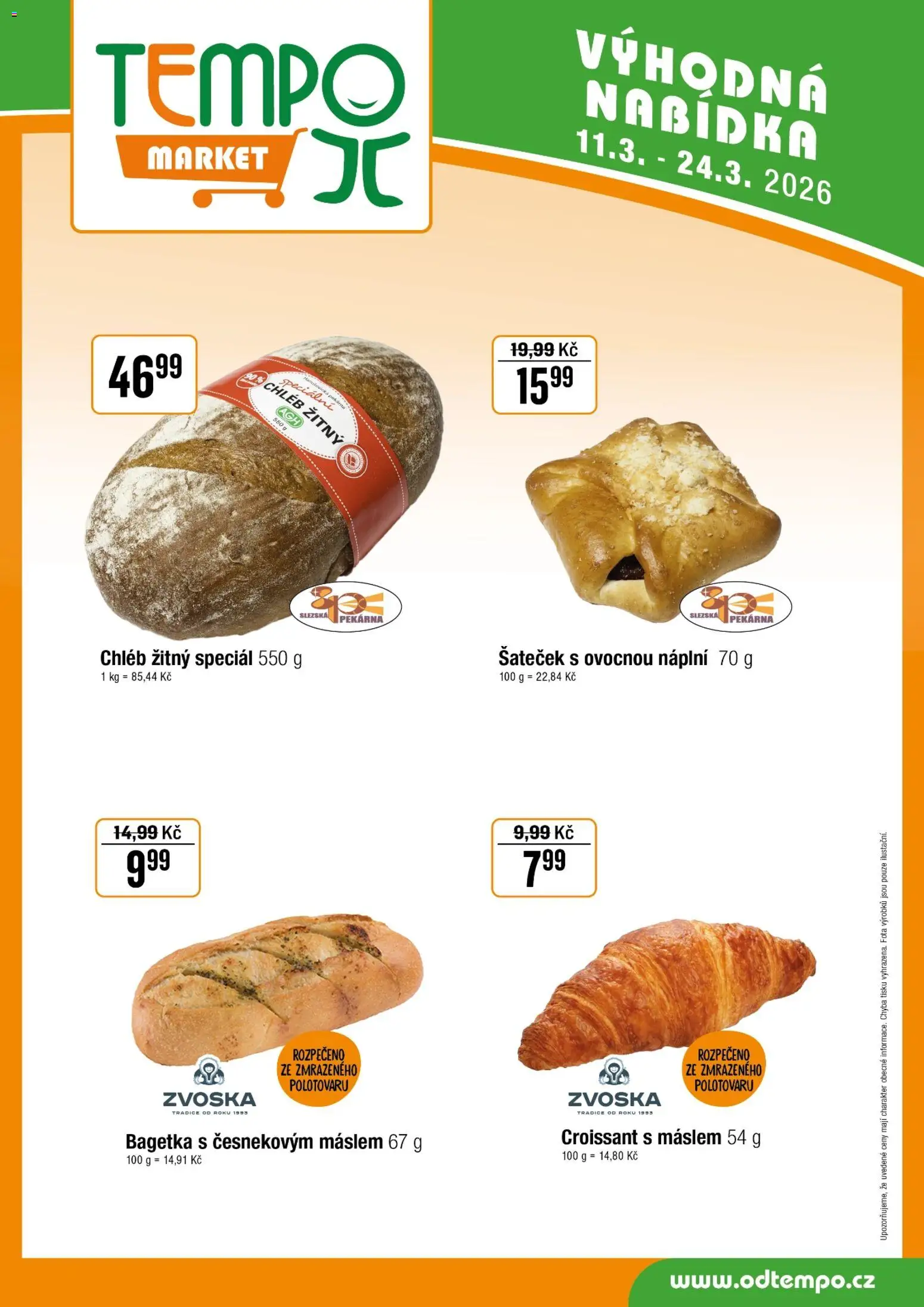 Tempo leták od 11.03.2026 | Strana: 13 | Produkty: Chléb, Pekárna, Croissant