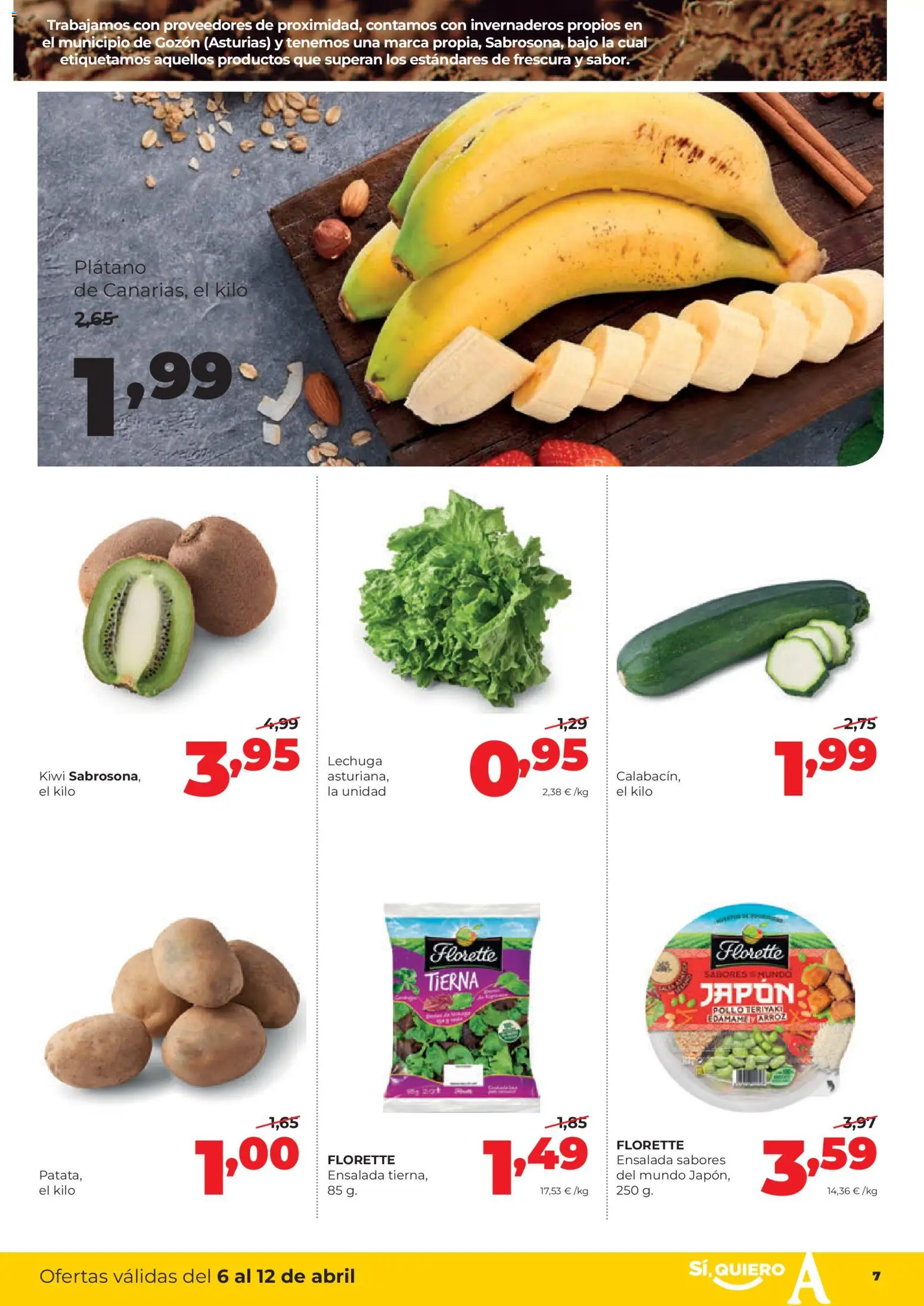 Alimerka folleto Asturias │ válido desde el 06.04.2026 | Página: 7 | Productos: Kiwi, Ensalada