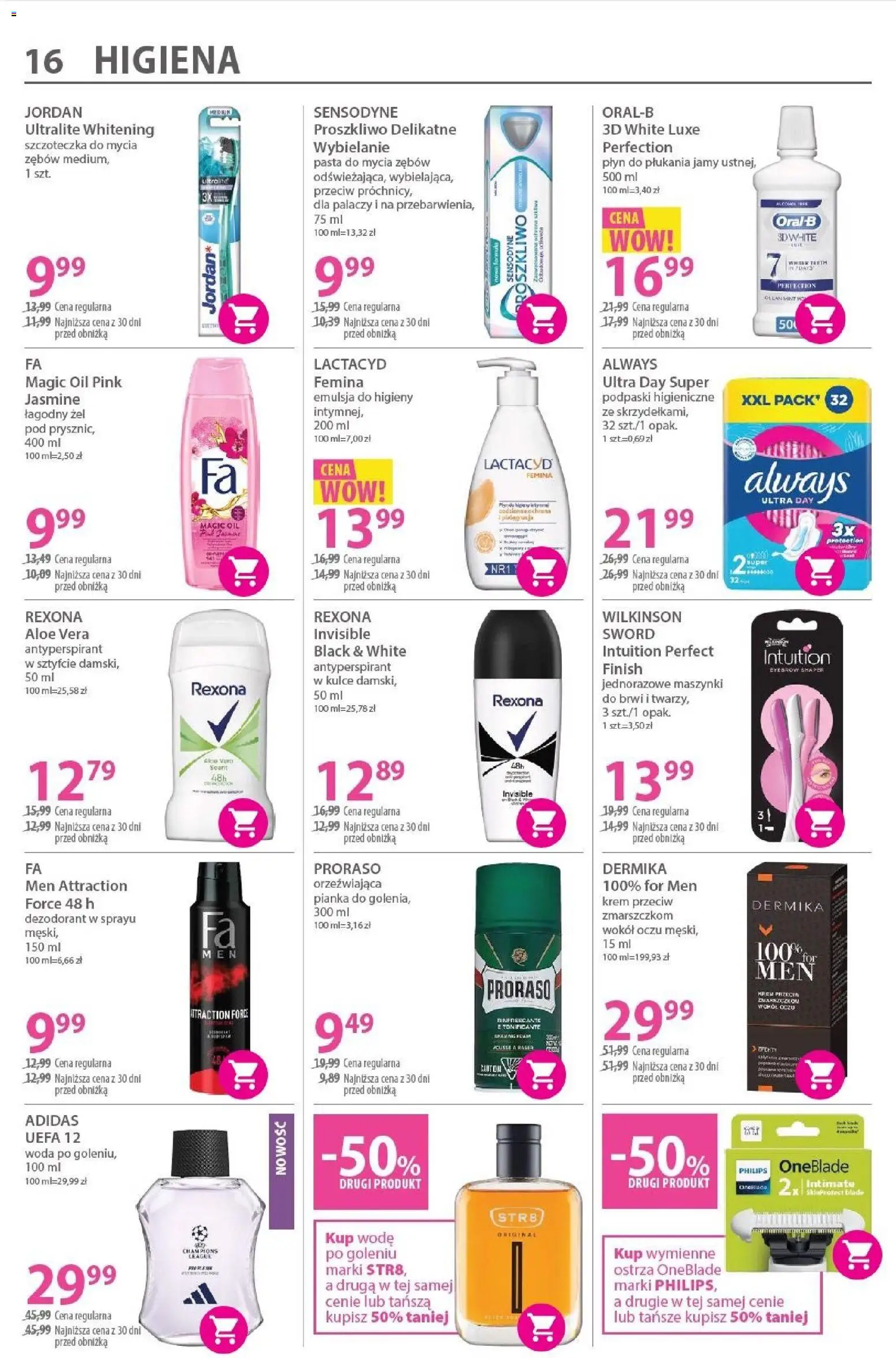 Hebe Gazetka od 22.10.2025 | Strona: 16 | Produkty: Podpaski, Dezodorant, Finish, Woda