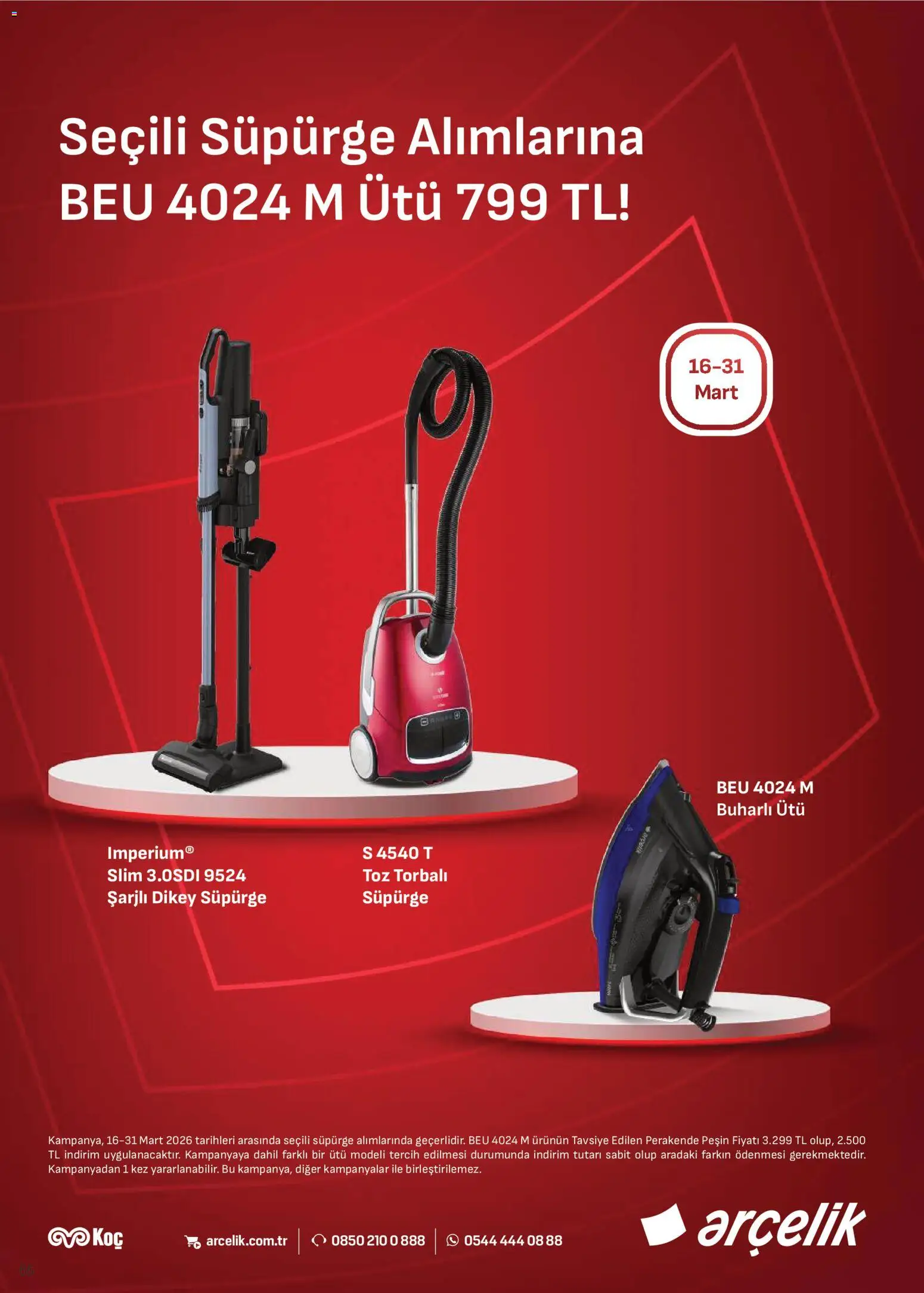 Arçelik Katalog - 16.03.2026 tarihinden itibaren geçerlidir | Sayfa: 66 | Ürünler: Ütü