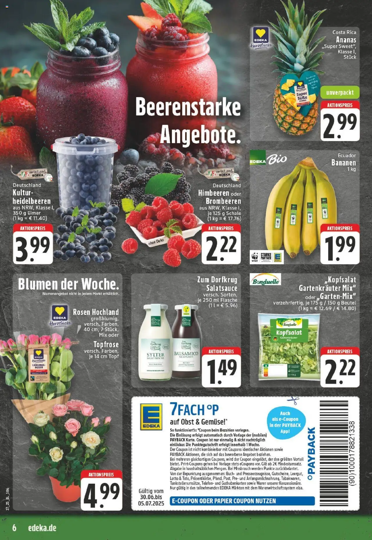 Edeka prospekt Werther	 - gültig ab dem 29.06.2025 | Seite: 6 | Produkte: Blumen, Gemüse, Obst, Telefon