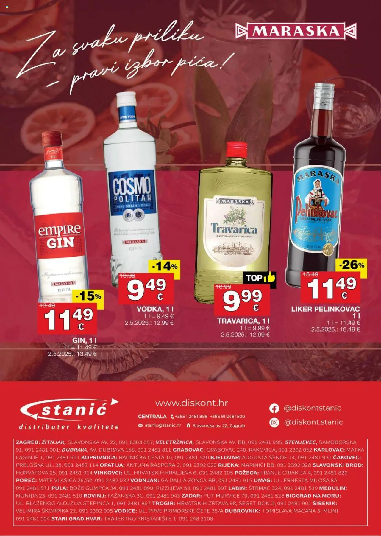 Stanić Diskont katalog | vrijedi od 16.10.2025 | Stranica: 16 | Proizvodi: Pelinkovac, Travarica, Liker, Vodka