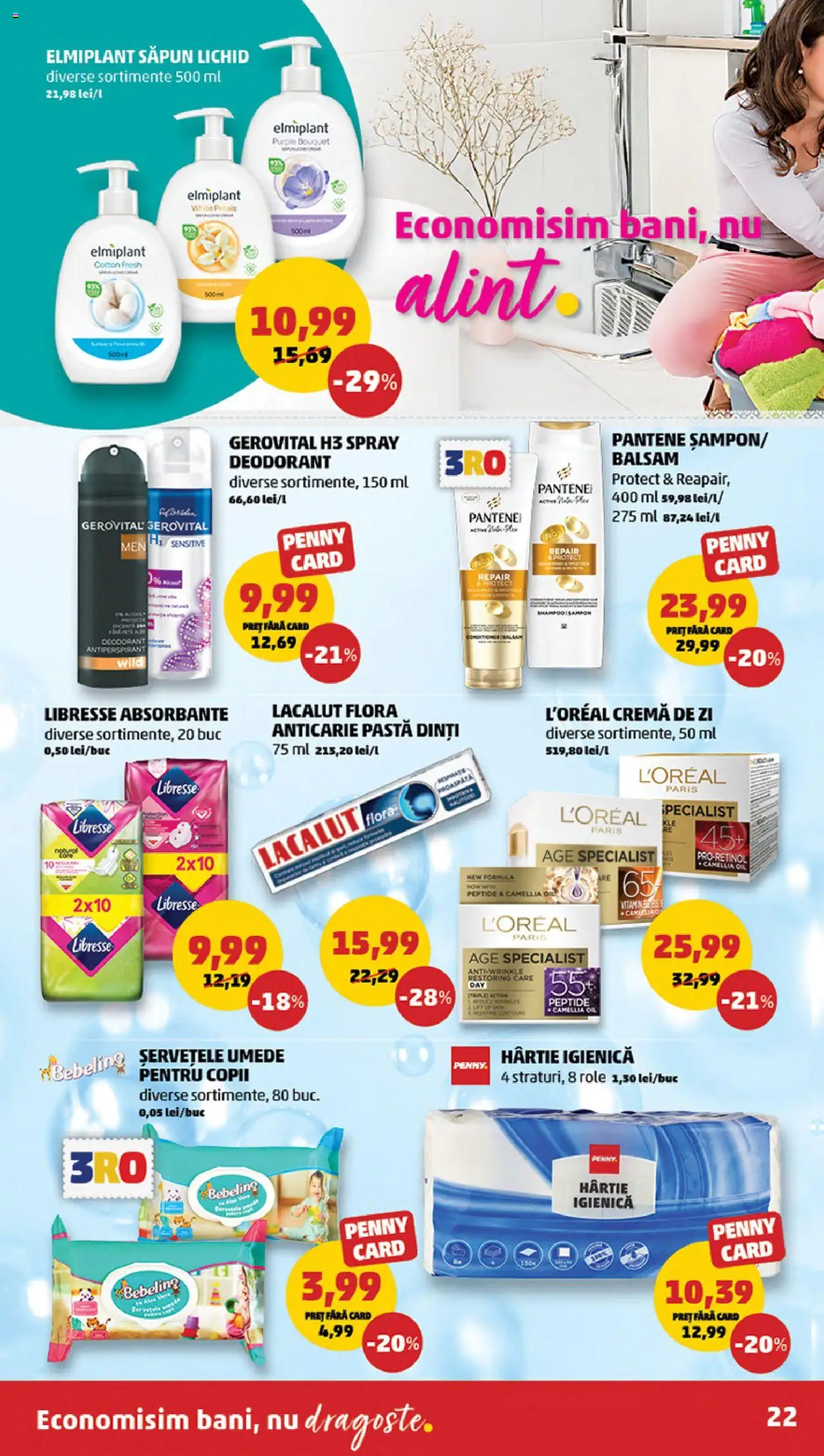 Noul catalog PENNY – valabil de la 15.10.2025 | Pagină: 22 | Produse: Cremă de zi, Șampon, Deodorant, Șervețele umede