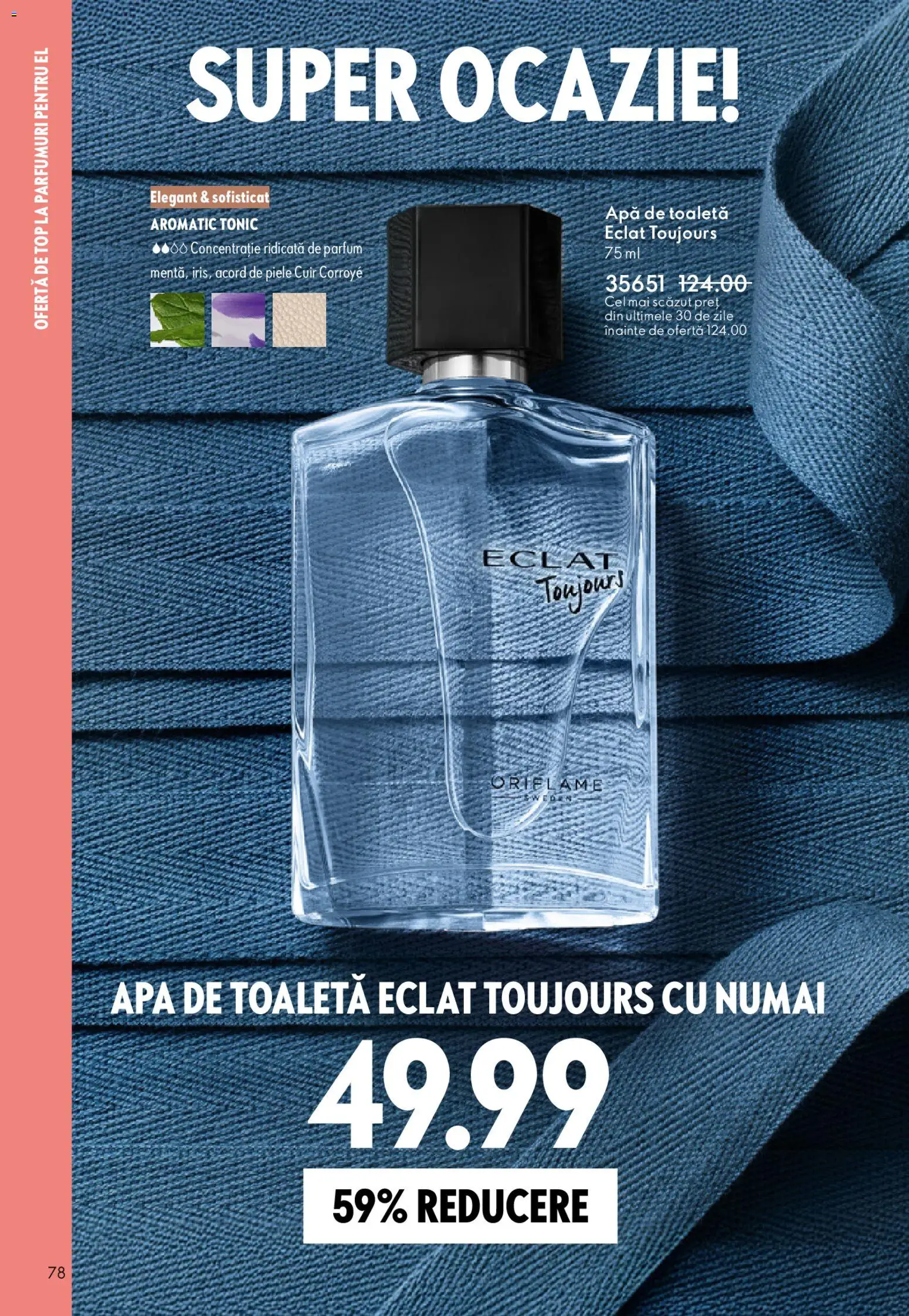 Noul catalog Oriflame – valabil de la 25.03.2026 | Pagină: 78 | Produse: Top, Toaletă, Parfum, Apă de toaletă
