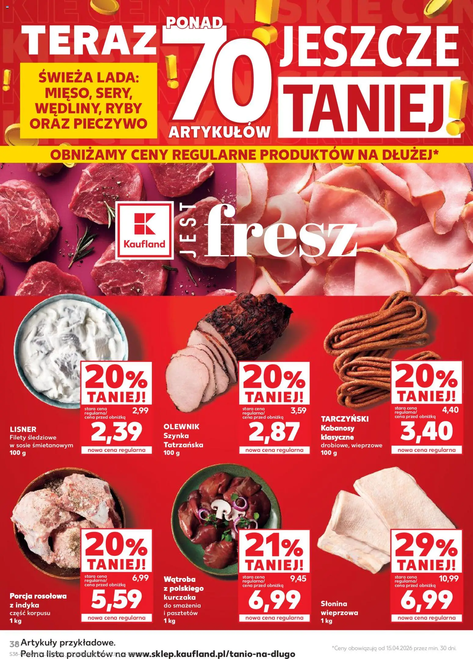 Kaufland gazetka od 23.04.2026 | Strona: 38 | Produkty: Pieczywo, Słonina, Szynka, Ryby
