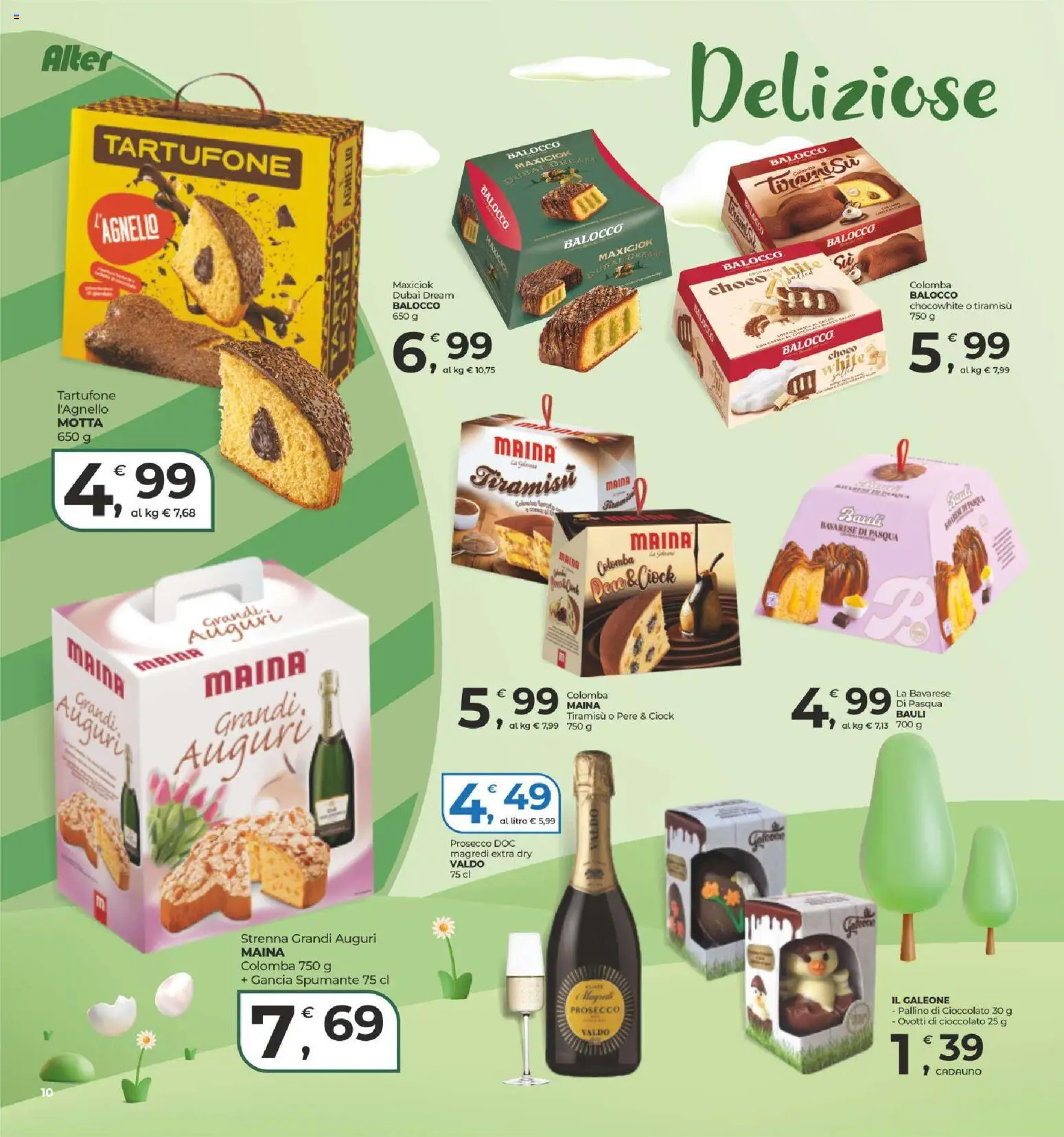 Volantino Alter Discount del 13.03.2026 | Pagina: 10 | Prodotti: Cioccolato, Prosecco, Spumante, Agnello