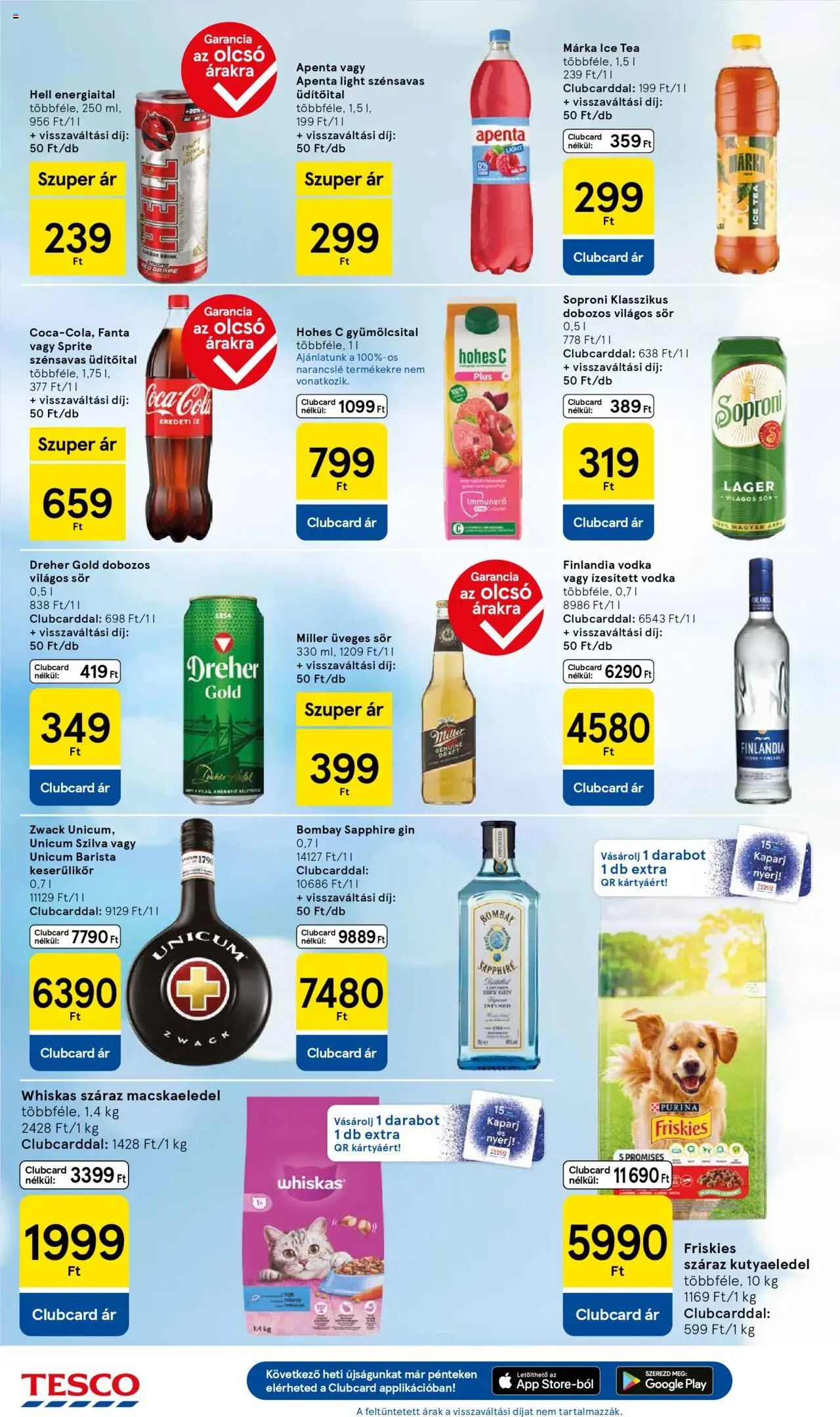 Tesco akciós ujság - amely érvényes a következő dátumtól: 11.09.2025 | Oldal: 6 | Termékek: Macskaeledel, Hohes c, Tea, Gin
