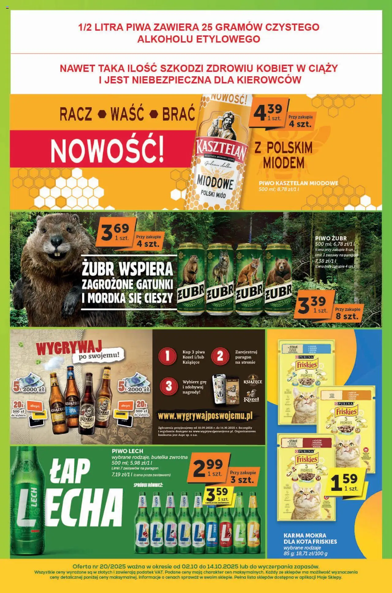 Euro Sklep Gazetka - Sprawdź, co więcej od 02.10.2025 | Strona: 10 | Produkty: Piwo żubr, Miód, Piwo