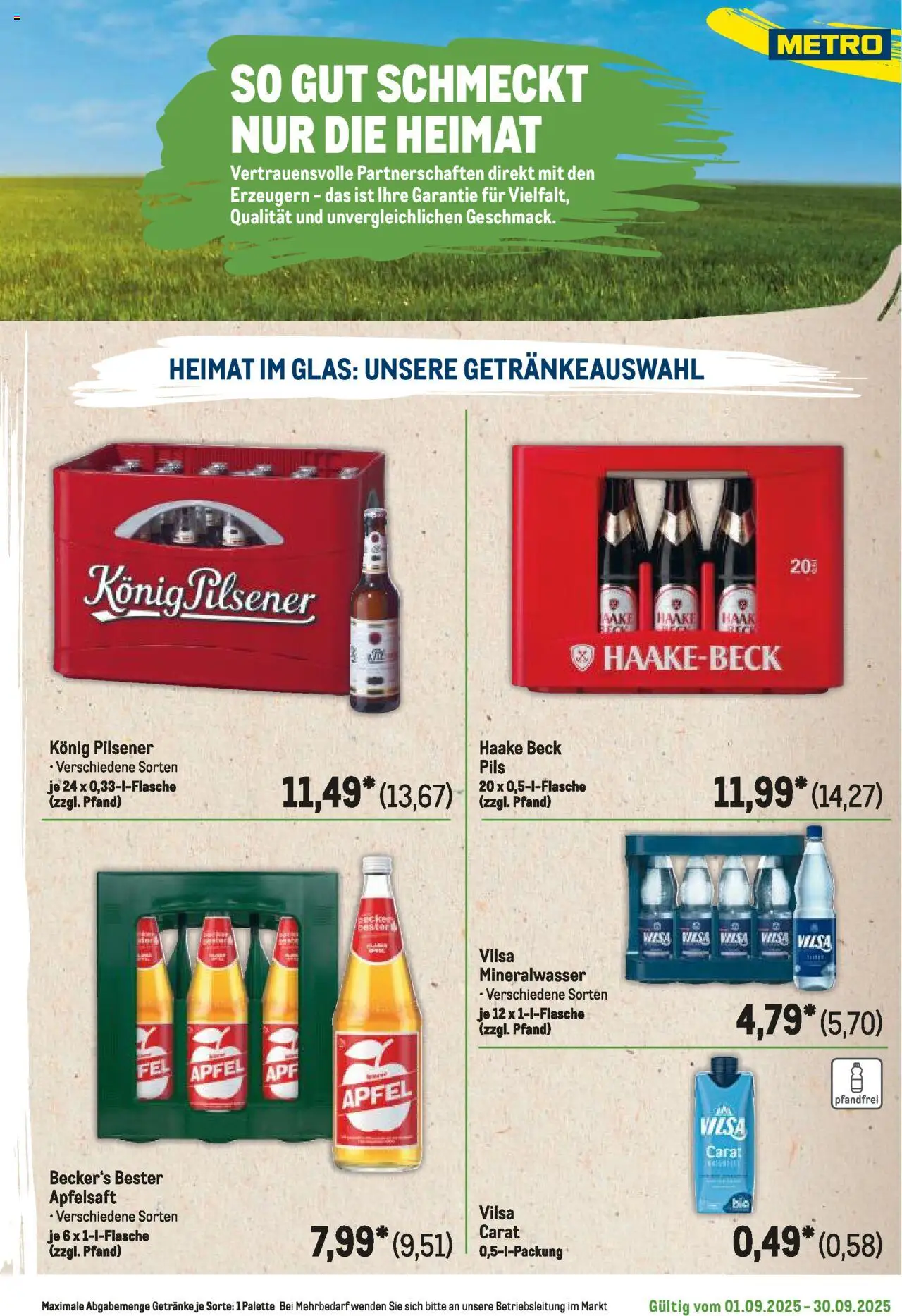 Metro Regionaler Flyer - gültig ab dem 01.09.2025 | Seite: 39 | Produkte: Pils, Äpfel, Apfelsaft, Mineralwasser