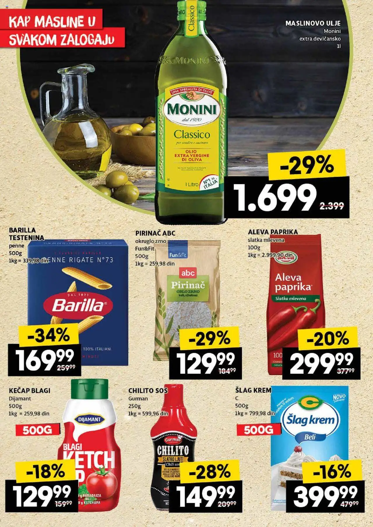 Idea katalog - važi od 07.08.2025 | Strana: 28 | Proizvode: Testenina, Šlag, Masline, Maslinovo ulje