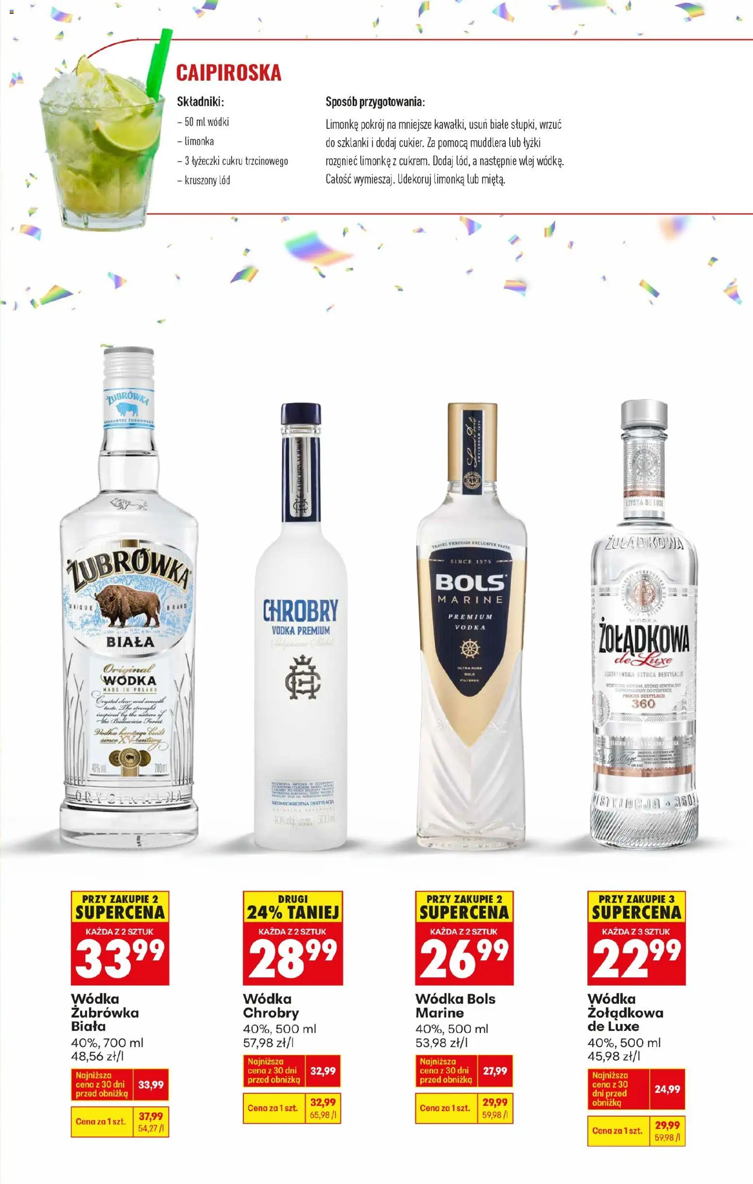 Biedronka gazetka - Czas na toast od 27.12.2025 | Strona: 39 | Produkty: Żubrówka, Vodka, Szklanki, Wódka