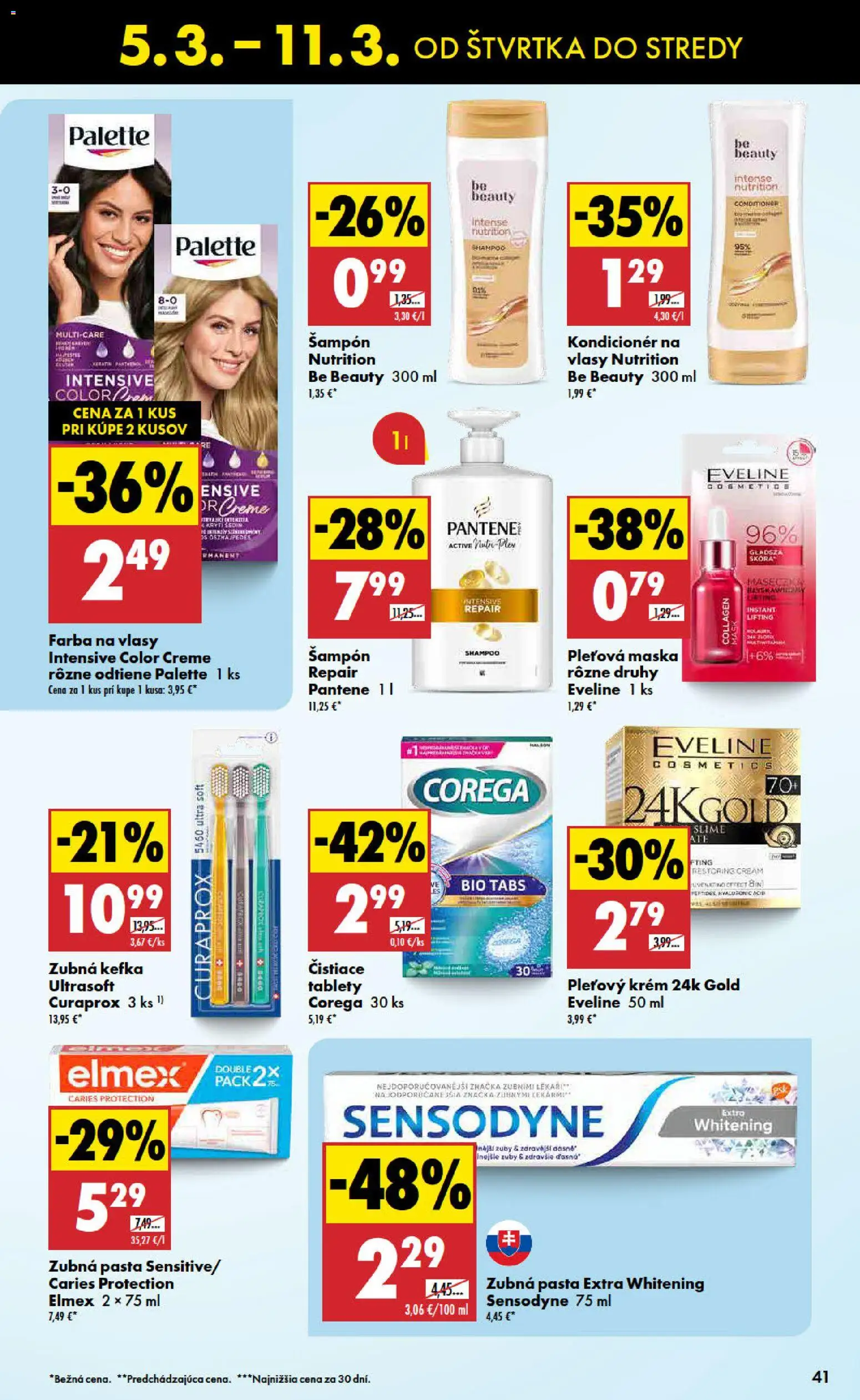 Nové Biedronka akcie – leták je platný od 05.03.2026 | Strana: 41 | Produkty: Zubná kefka, Maska, Krém, Curaprox