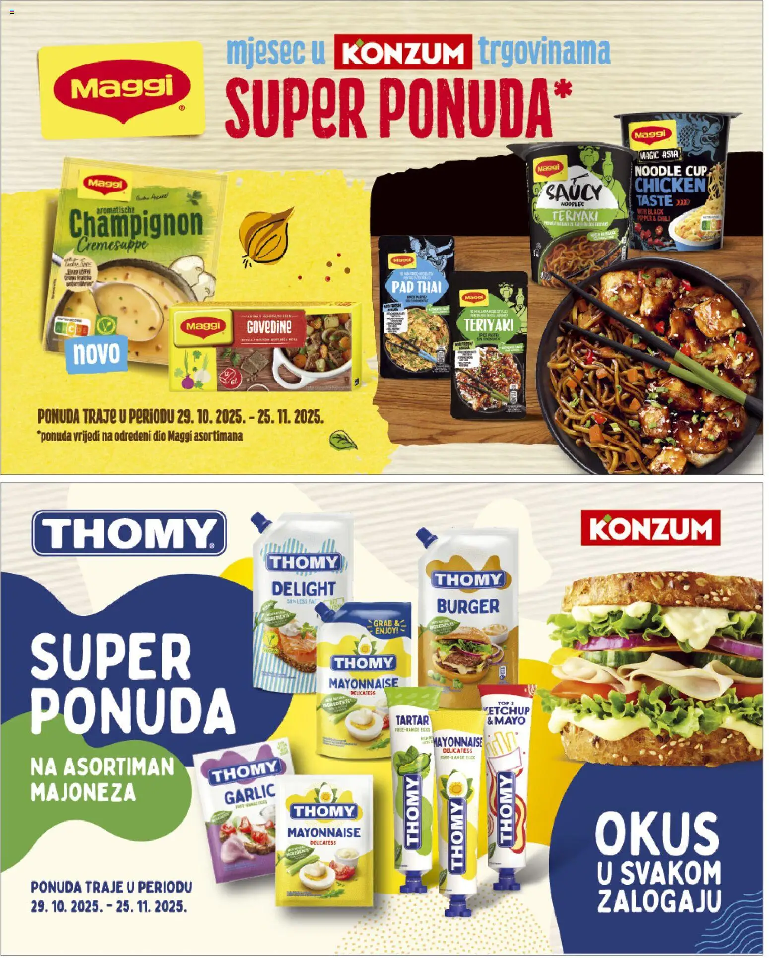 Konzum HR akciós ujság - amely érvényes a következő dátumtól: 29.10.2025 | Oldal: 45 | Termékek: Maggi, Dió